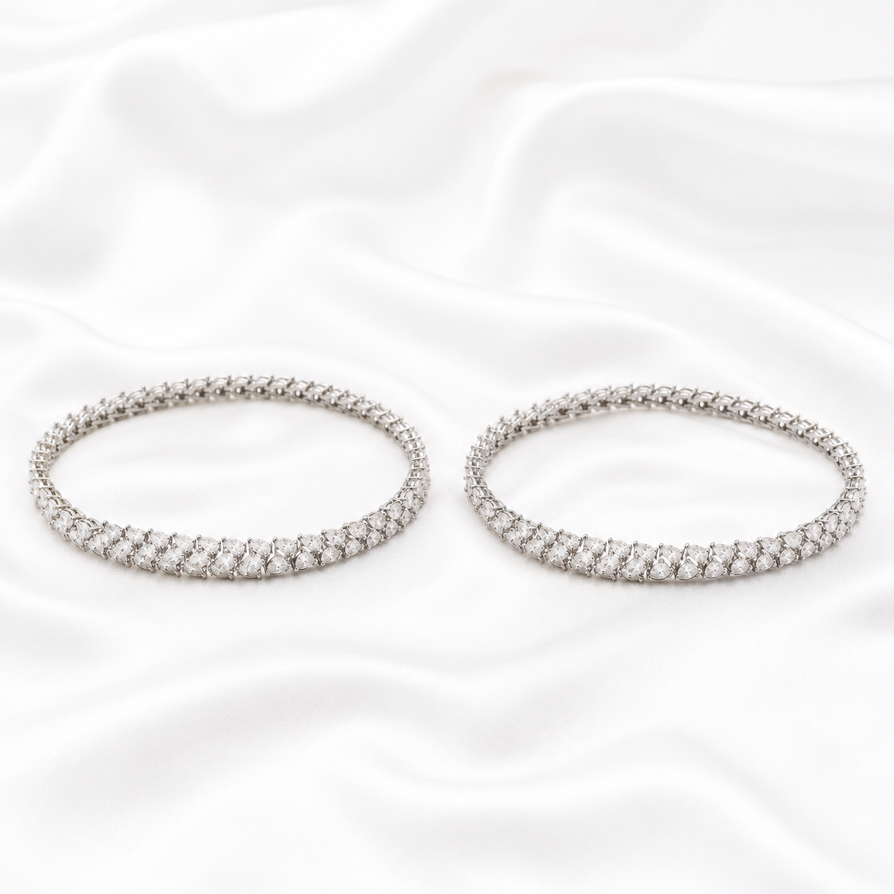 Elegant Natural Diamond Tennis Bangles