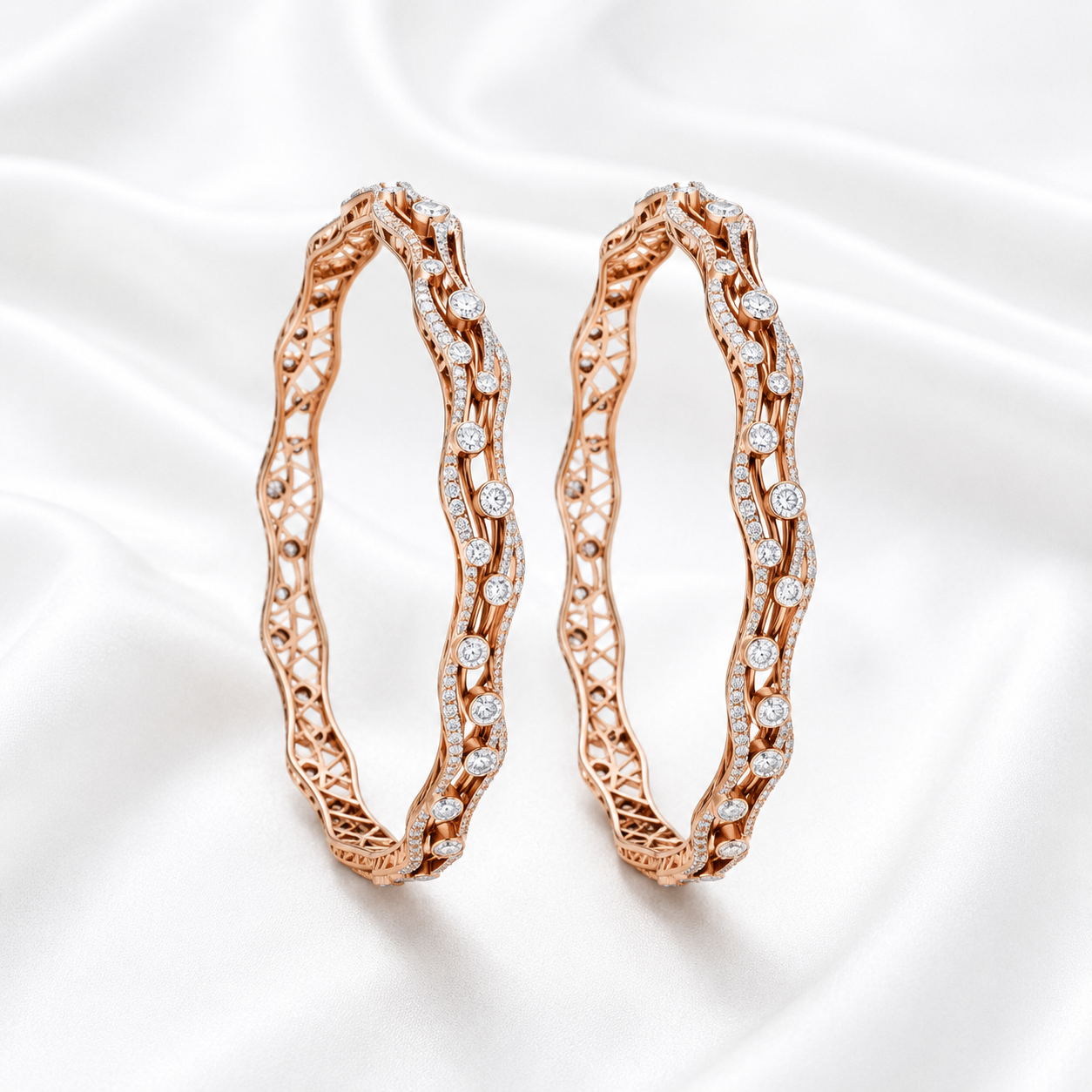 Natural Diamond Designer Bangles