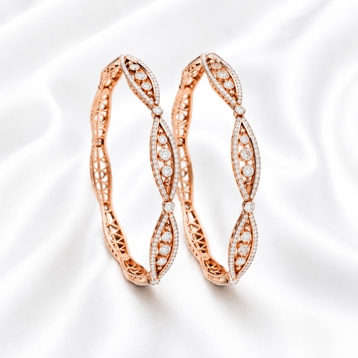 Natural Diamond Designer Bangles