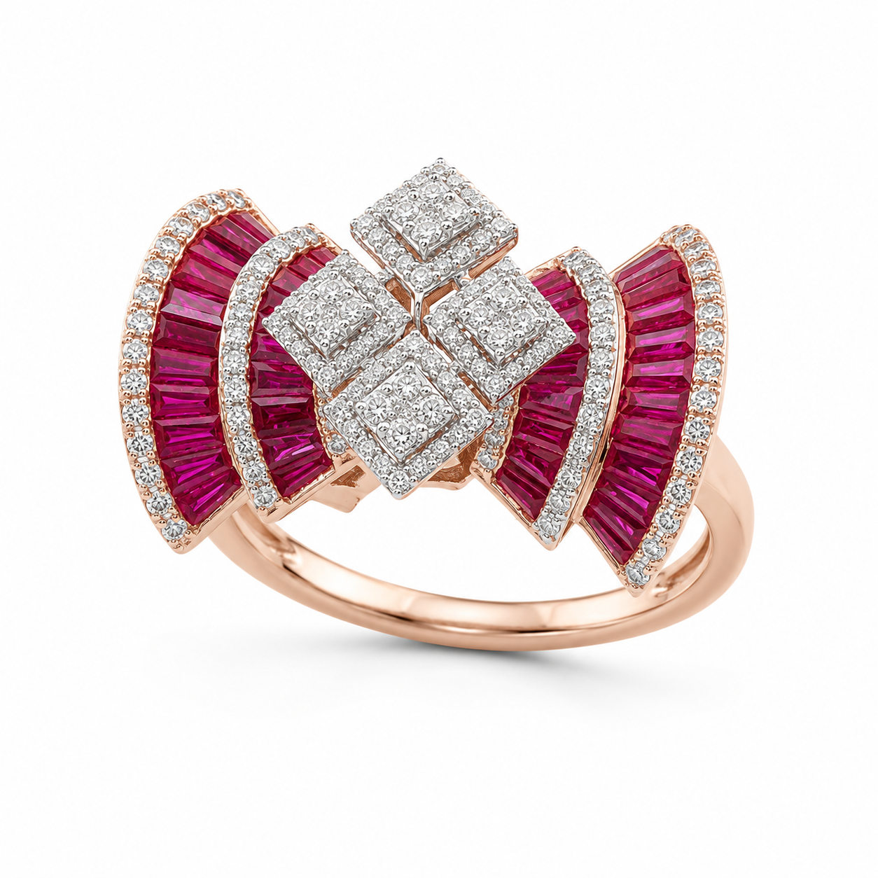 Natural Diamond Ruby Designer Ring