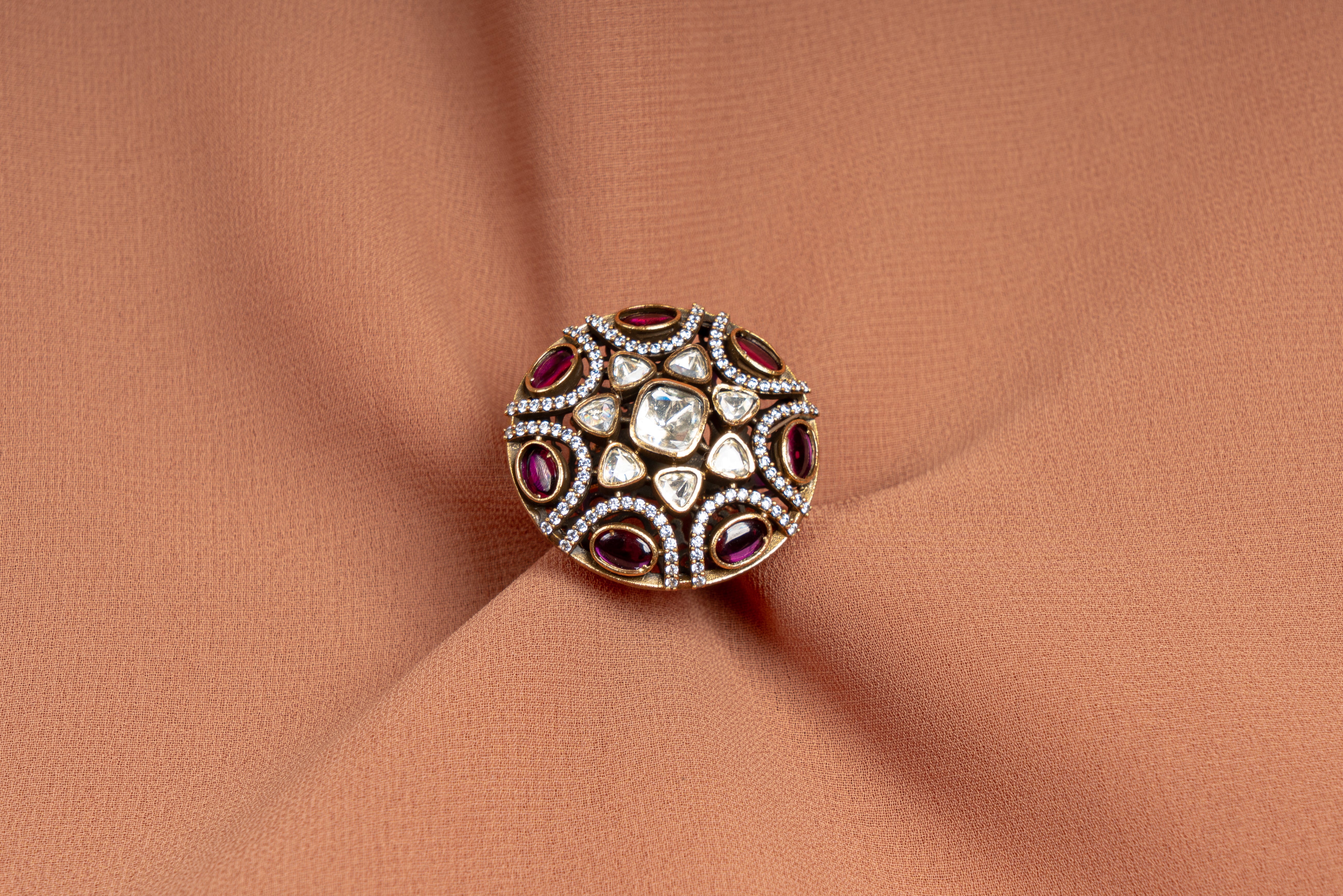 Maharani Antique Crystal Statement Ring