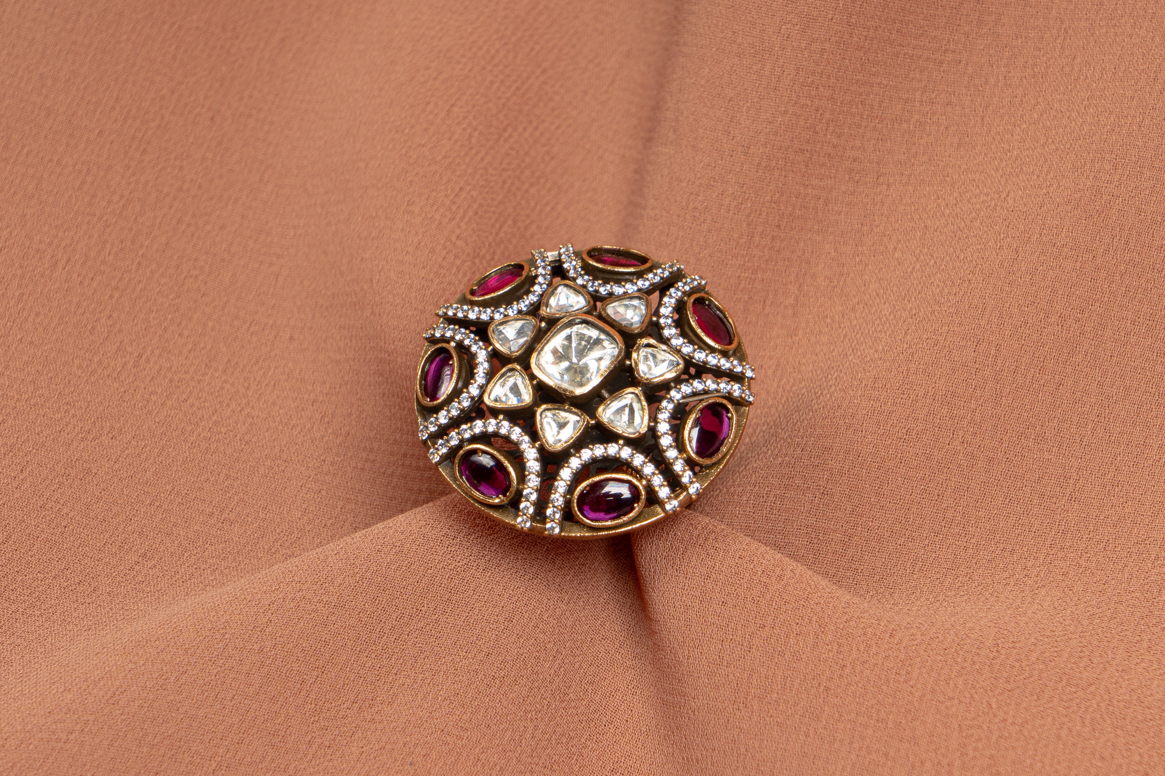 Maharani Antique Crystal Statement Ring