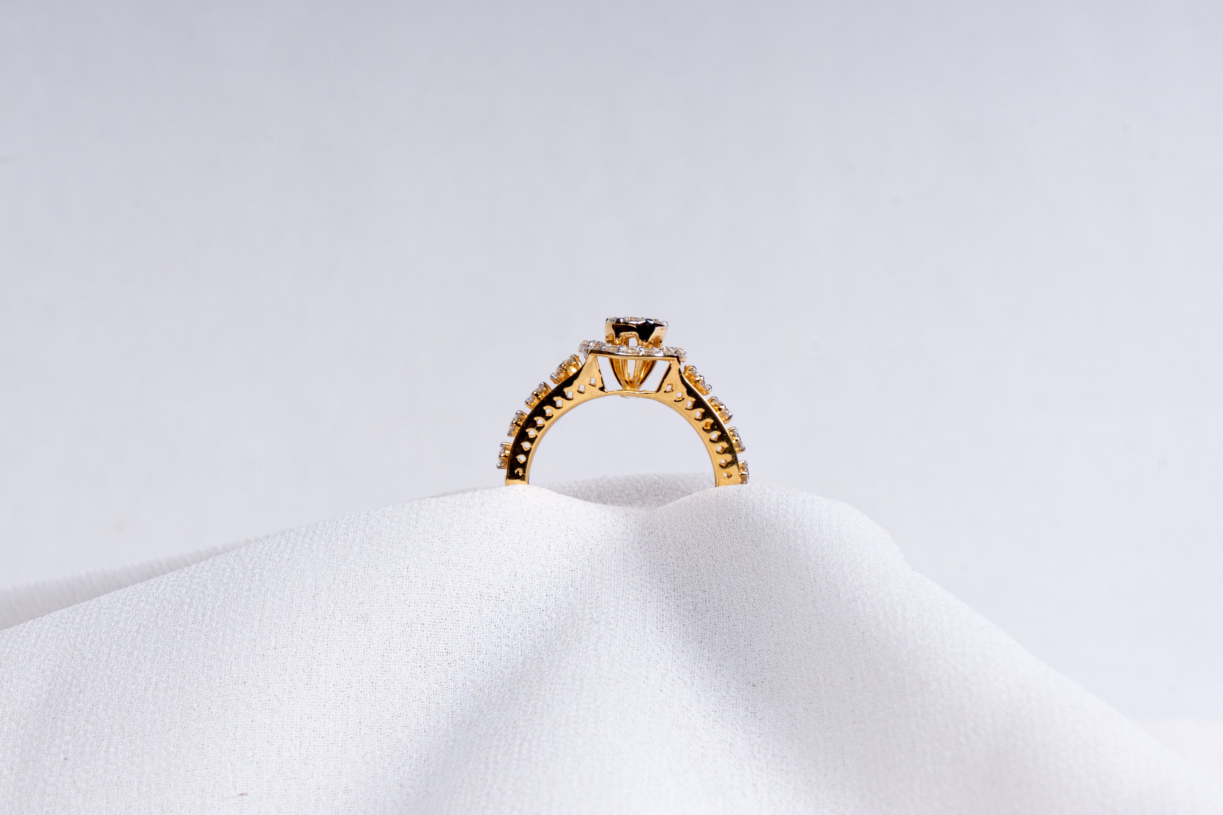 Celestial Crossover Halo Diamond Ring