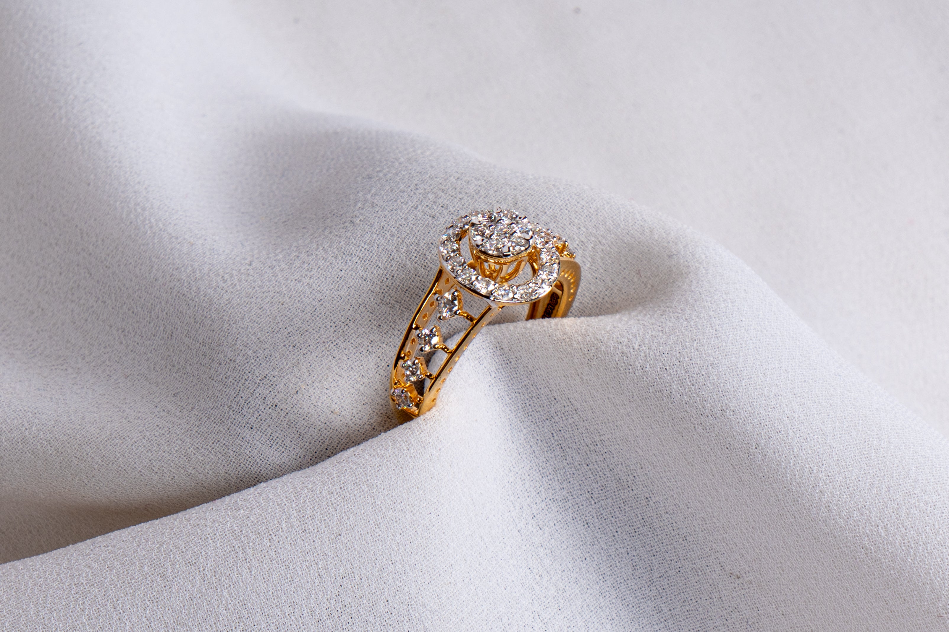 Celestial Crossover Halo Diamond Ring