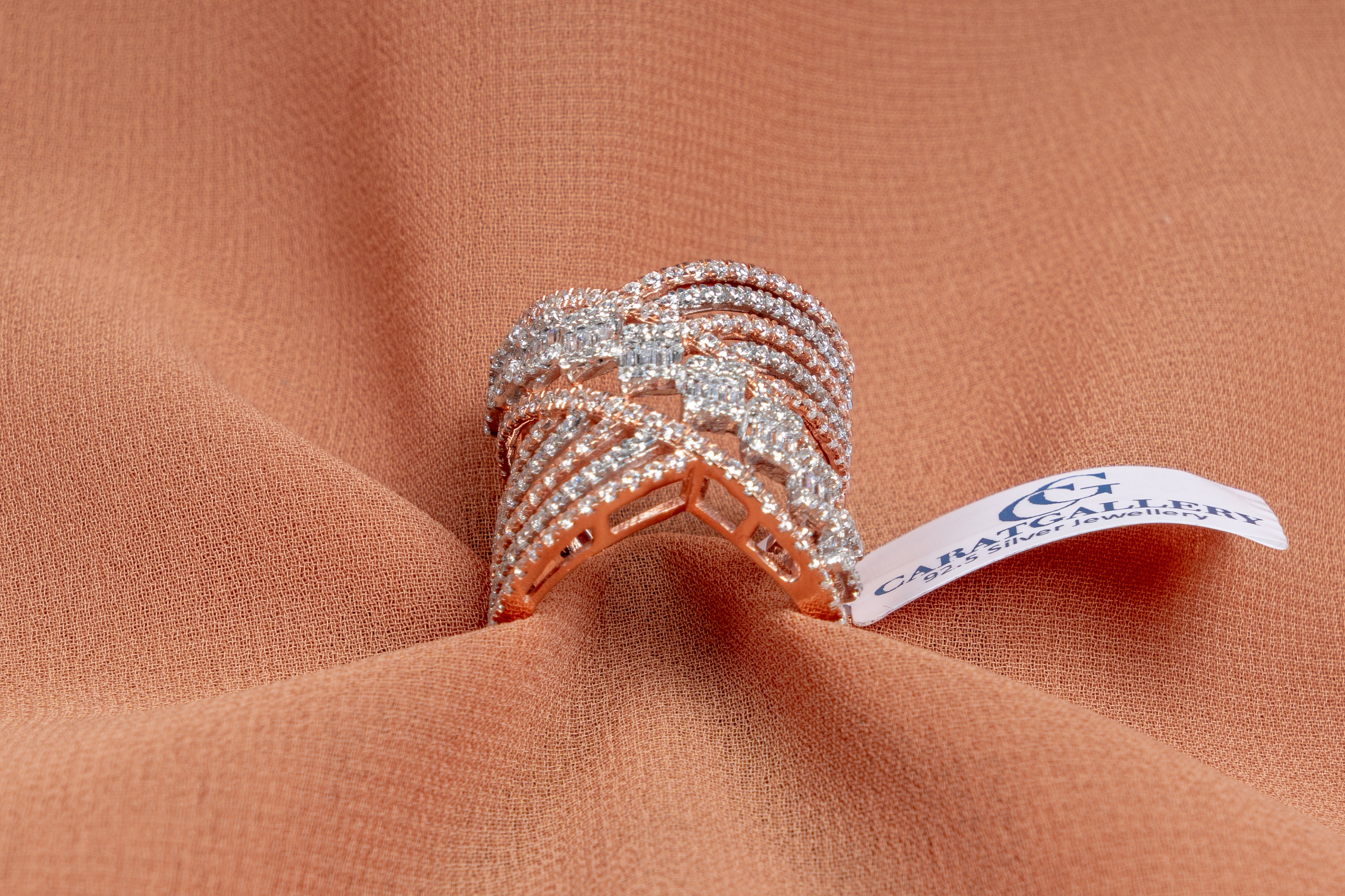 Calliope Crossover Crystal Band Ring