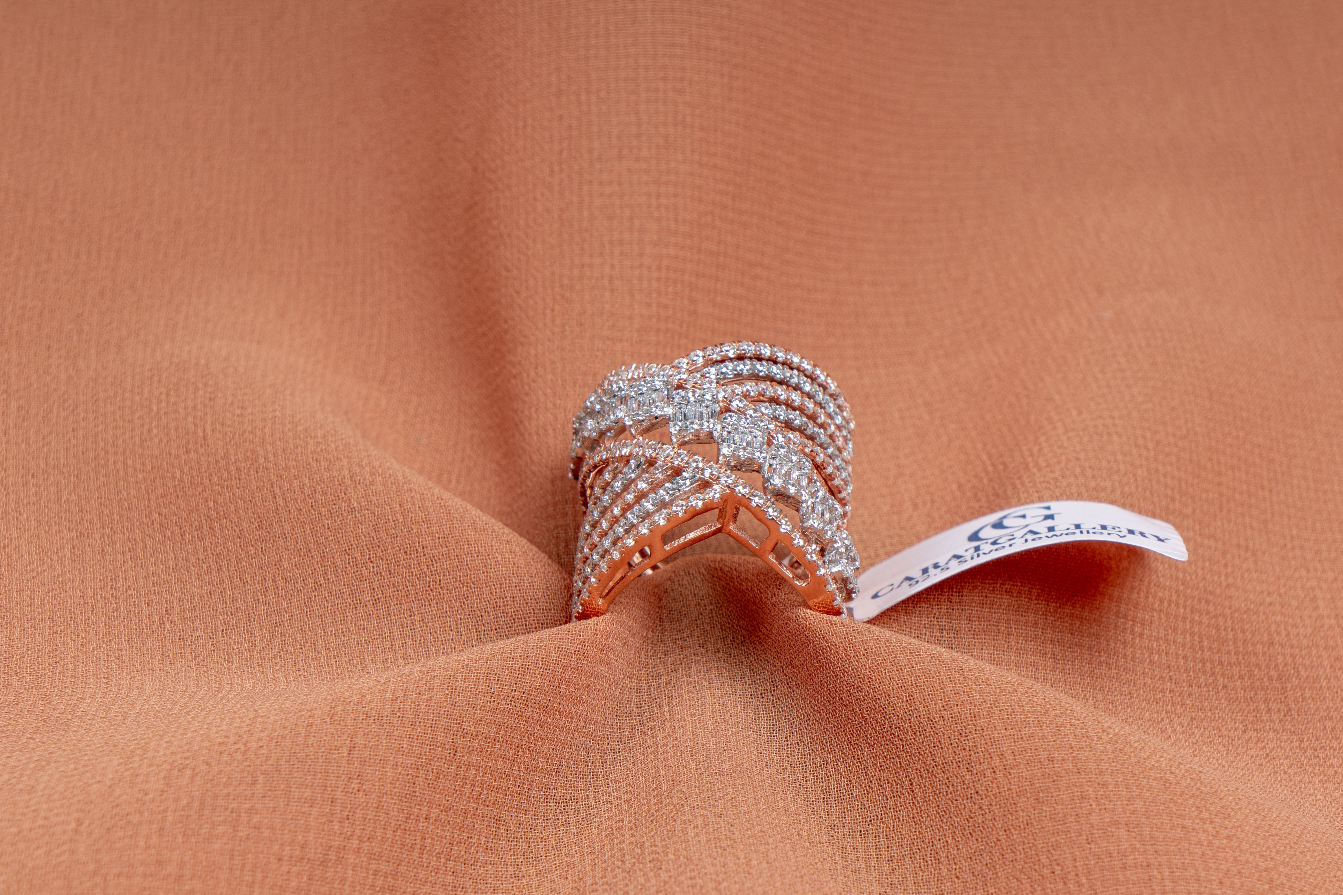 Calliope Crossover Crystal Band Ring