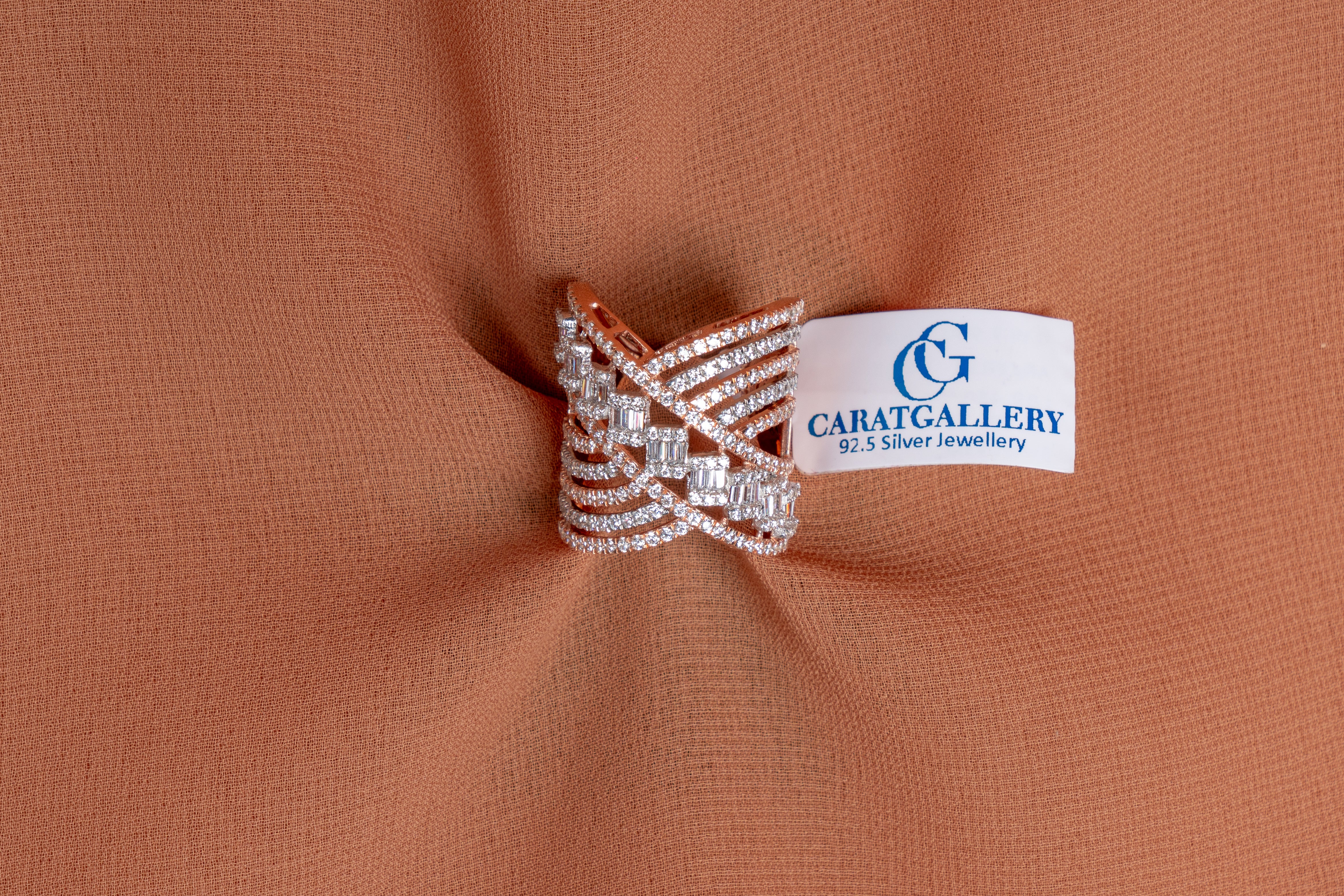 Calliope Crossover Crystal Band Ring