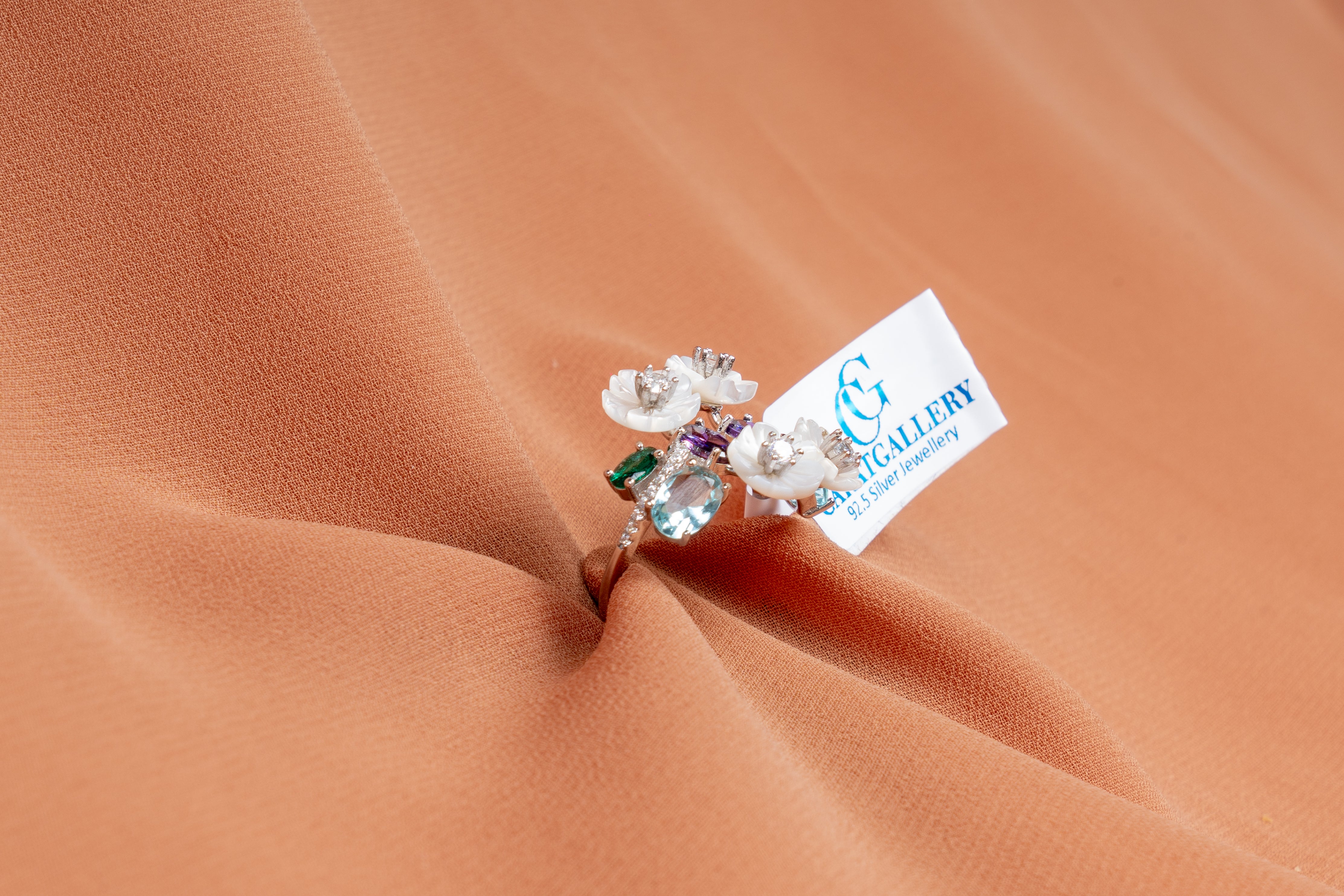 Floressa Multi-Stone Floral Open Ring