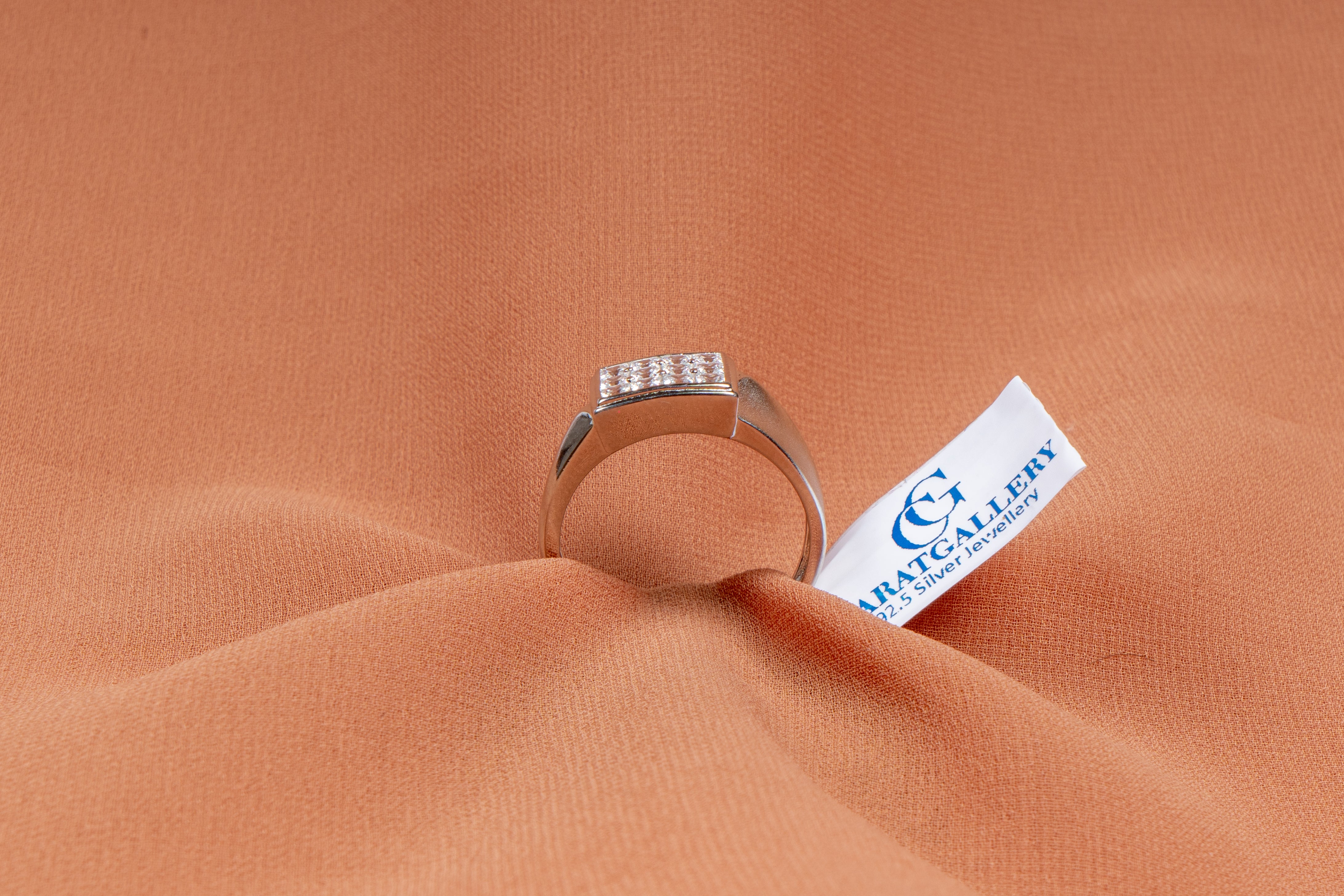 Dominic Square Cluster Mens Ring