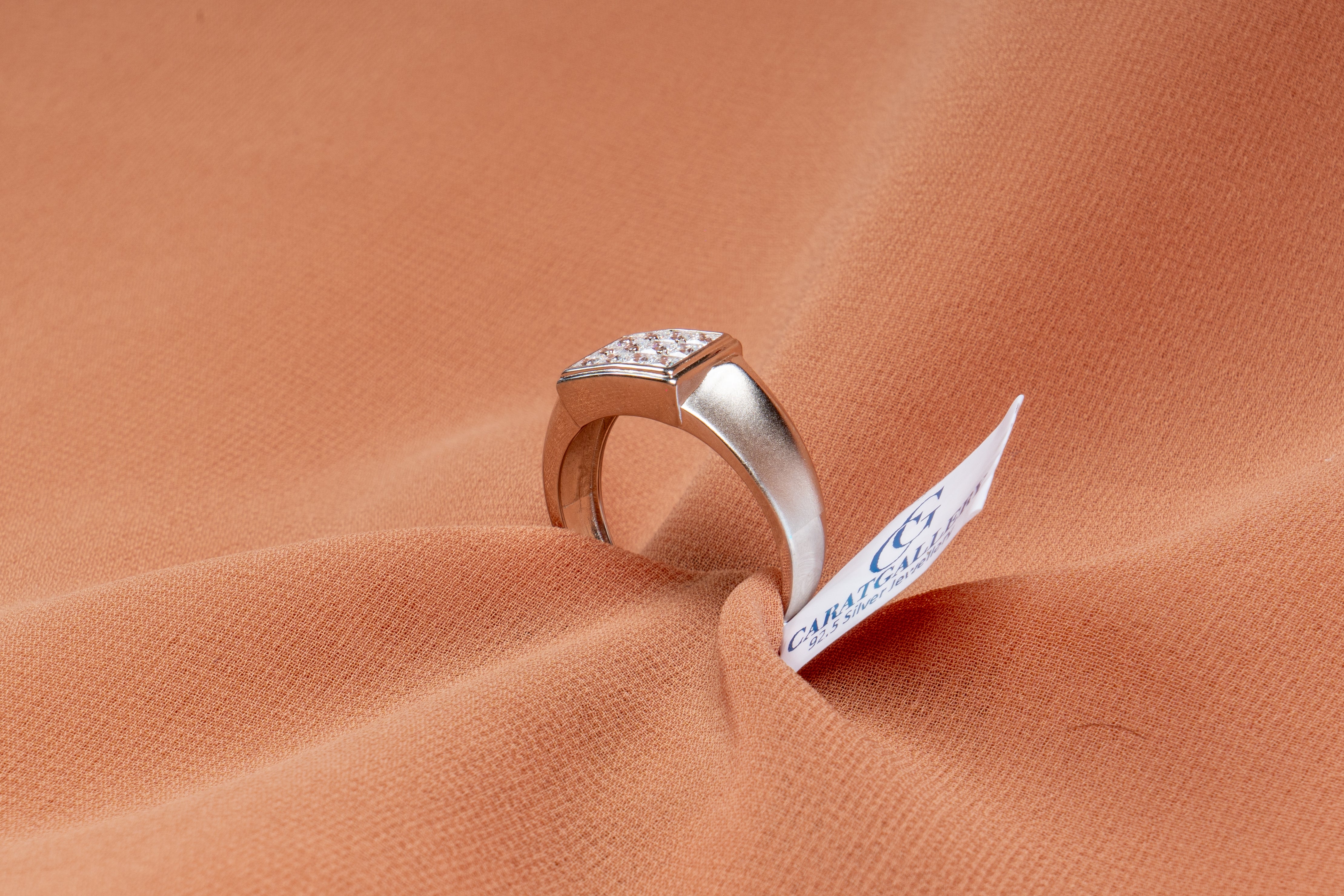 Dominic Square Cluster Mens Ring