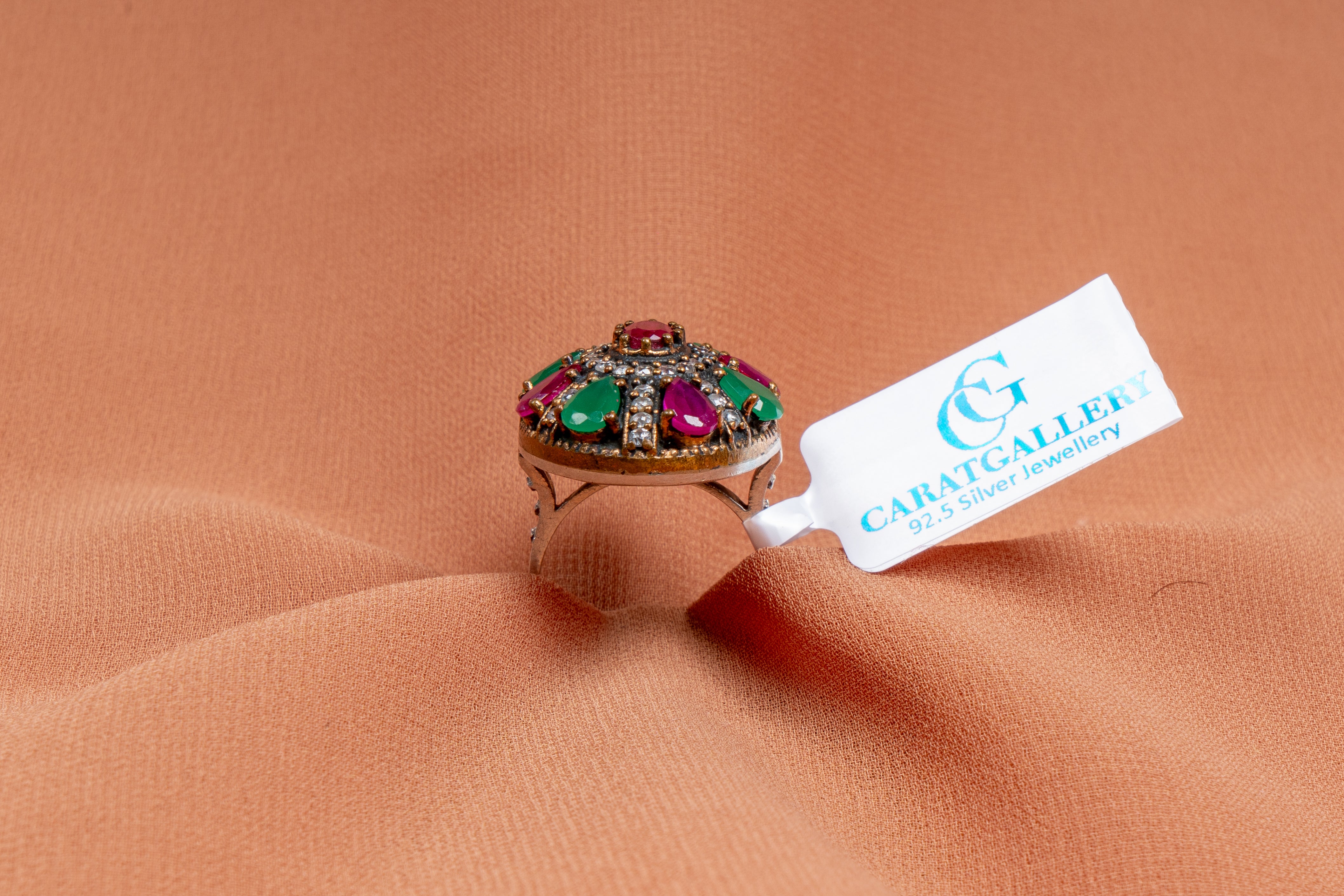 Roshana Antique Ruby & Emerald Statement Ring