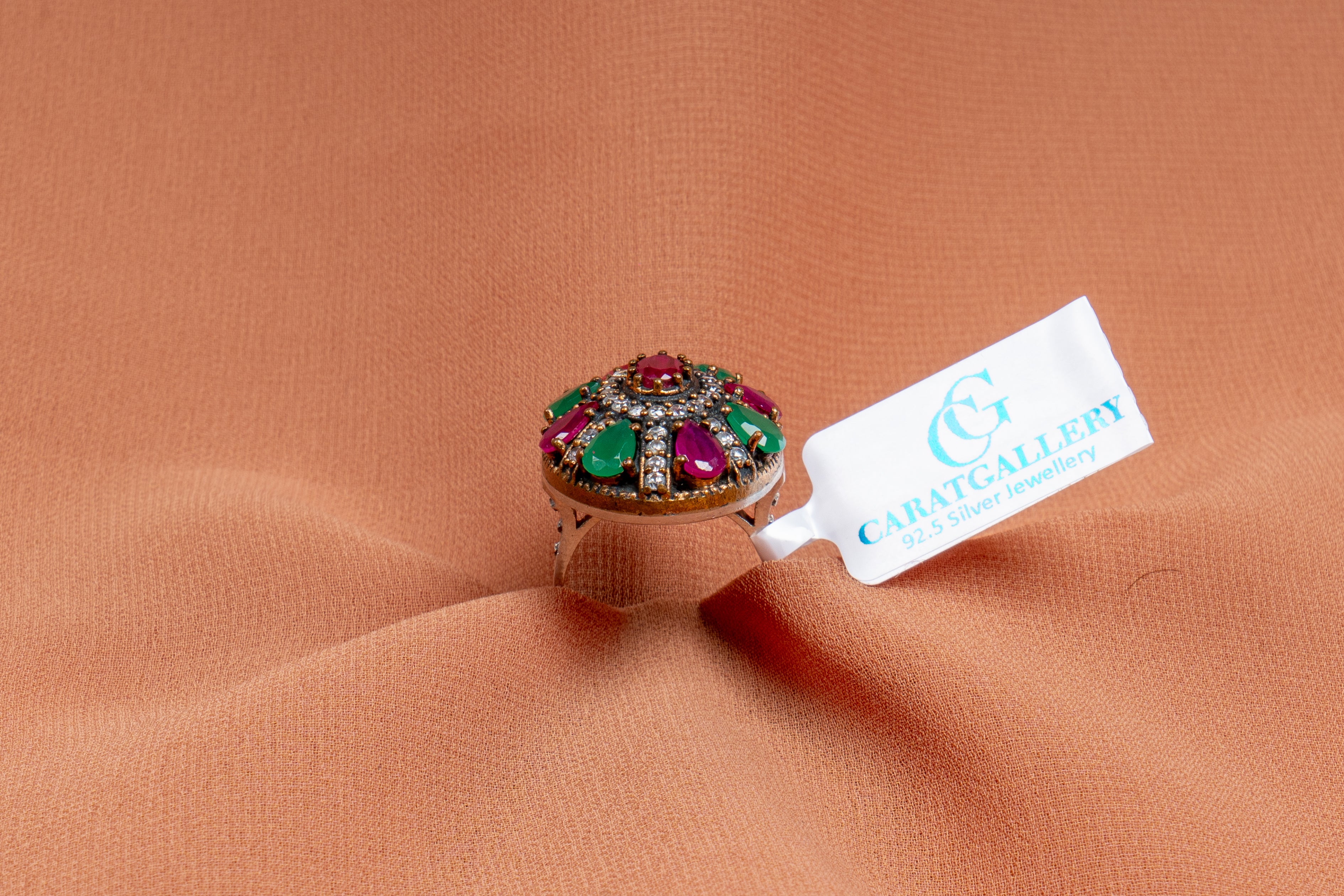 Roshana Antique Ruby & Emerald Statement Ring