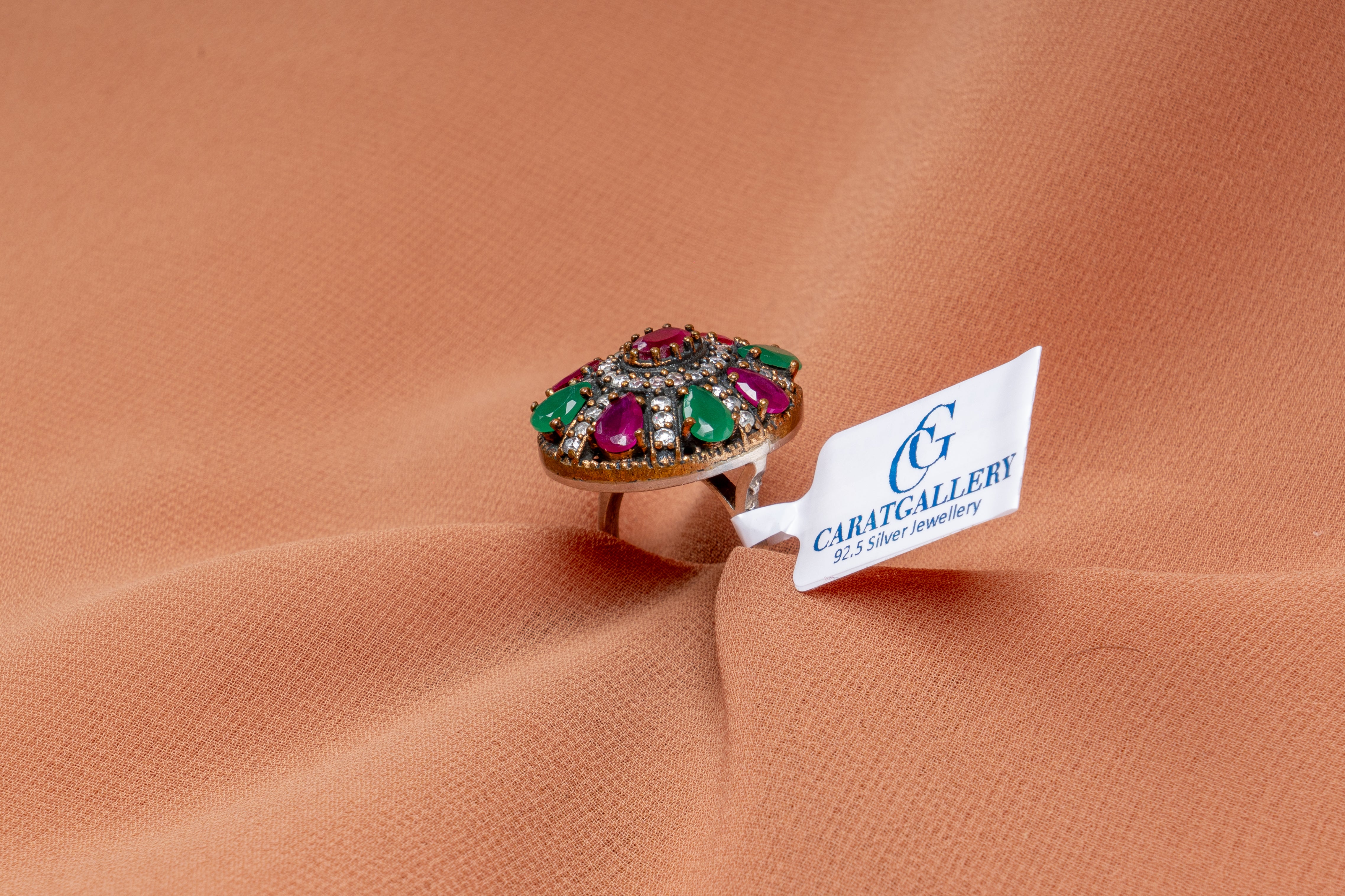 Roshana Antique Ruby & Emerald Statement Ring