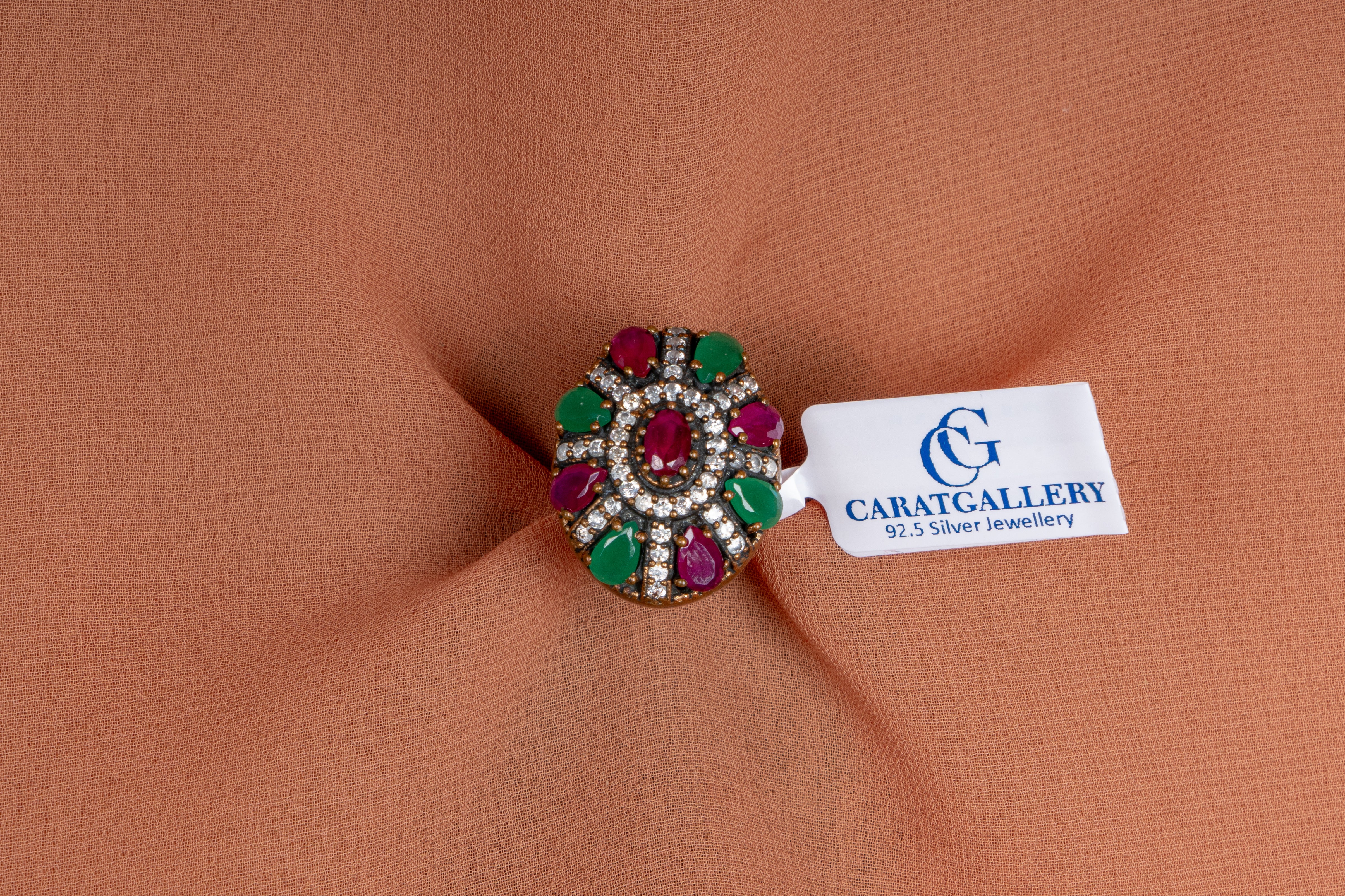 Roshana Antique Ruby & Emerald Statement Ring