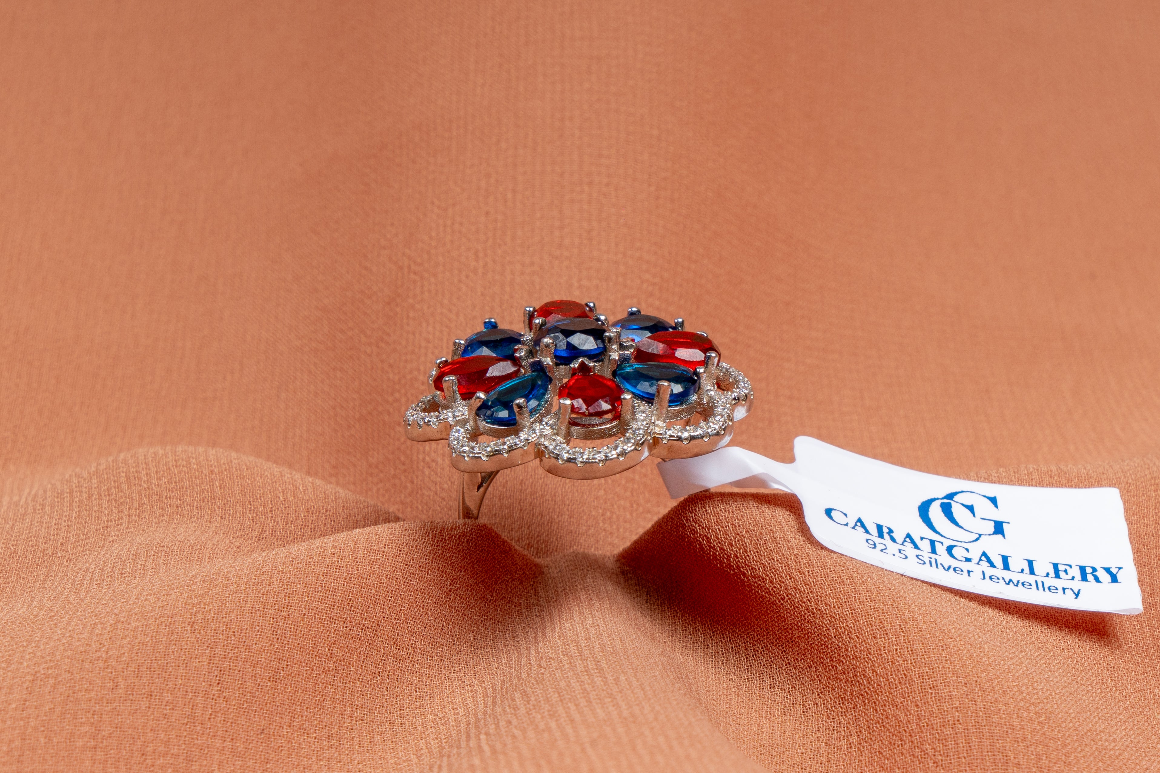 Cordelia Sapphire & Ruby Floral Ring