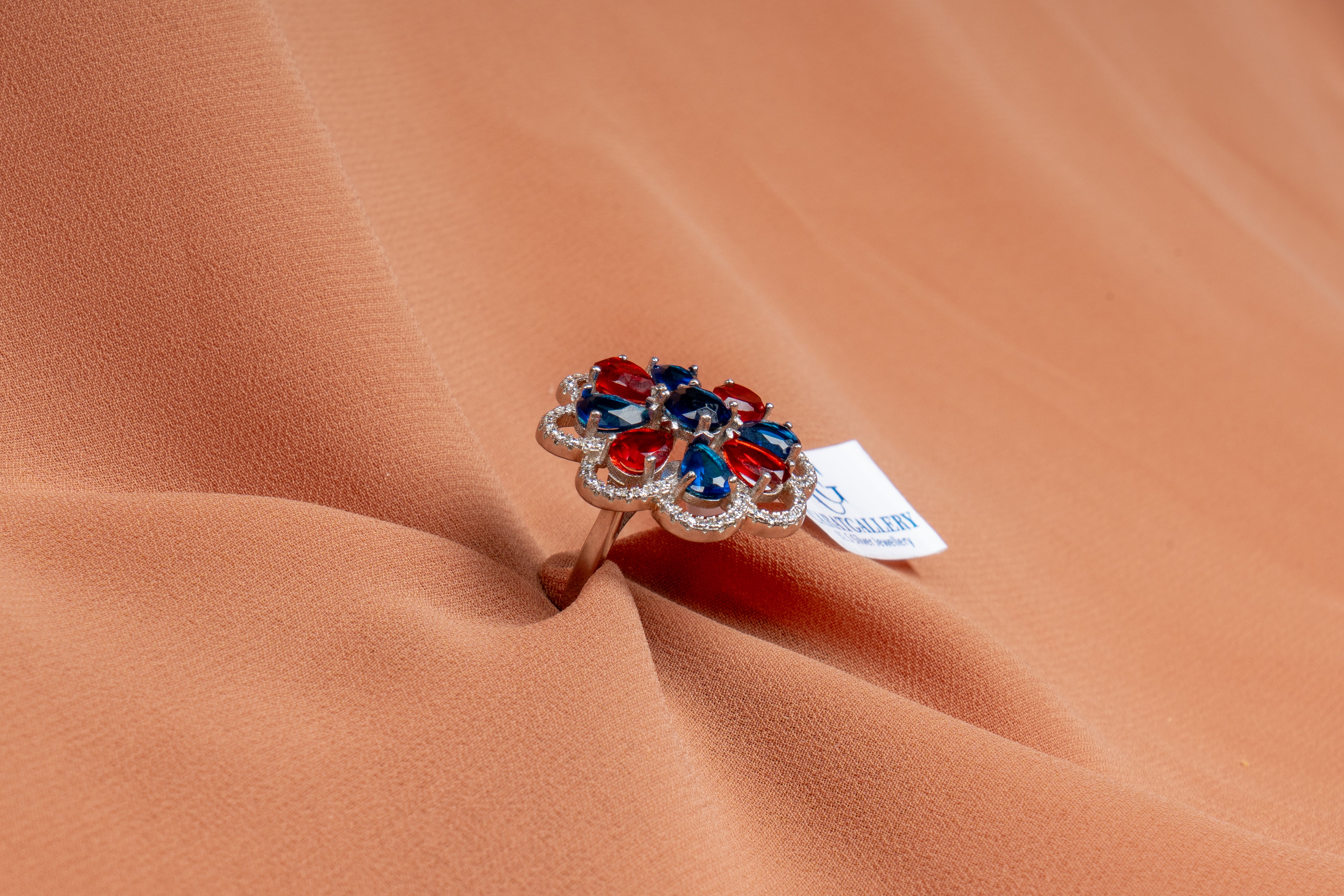 Cordelia Sapphire & Ruby Floral Ring