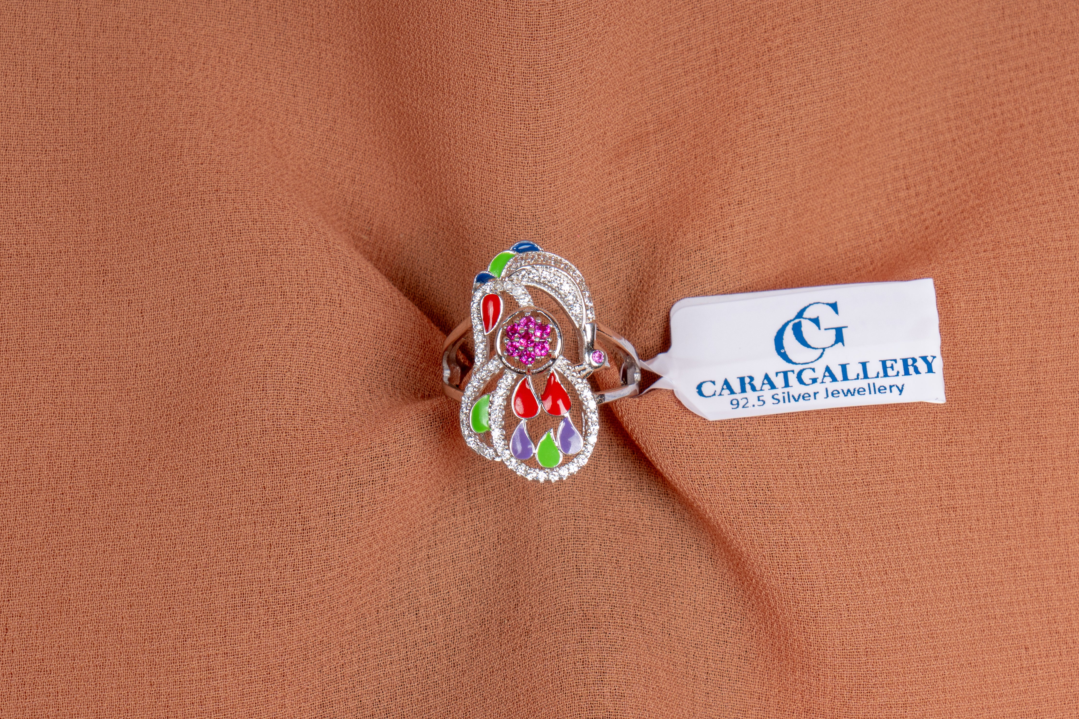 Mayura Enamel Peacock Ring
