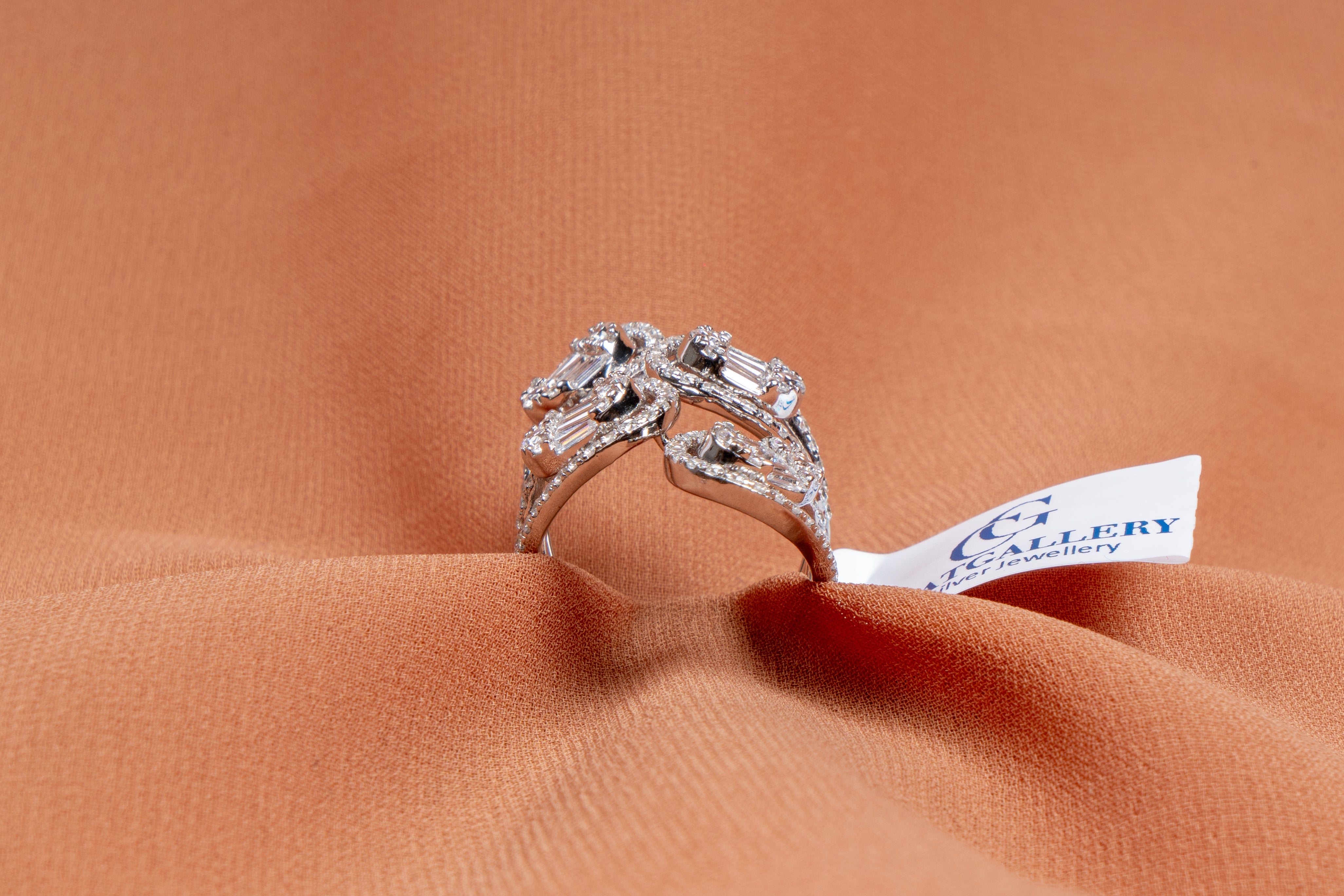 Celestine Swirl Cluster Statement Ring