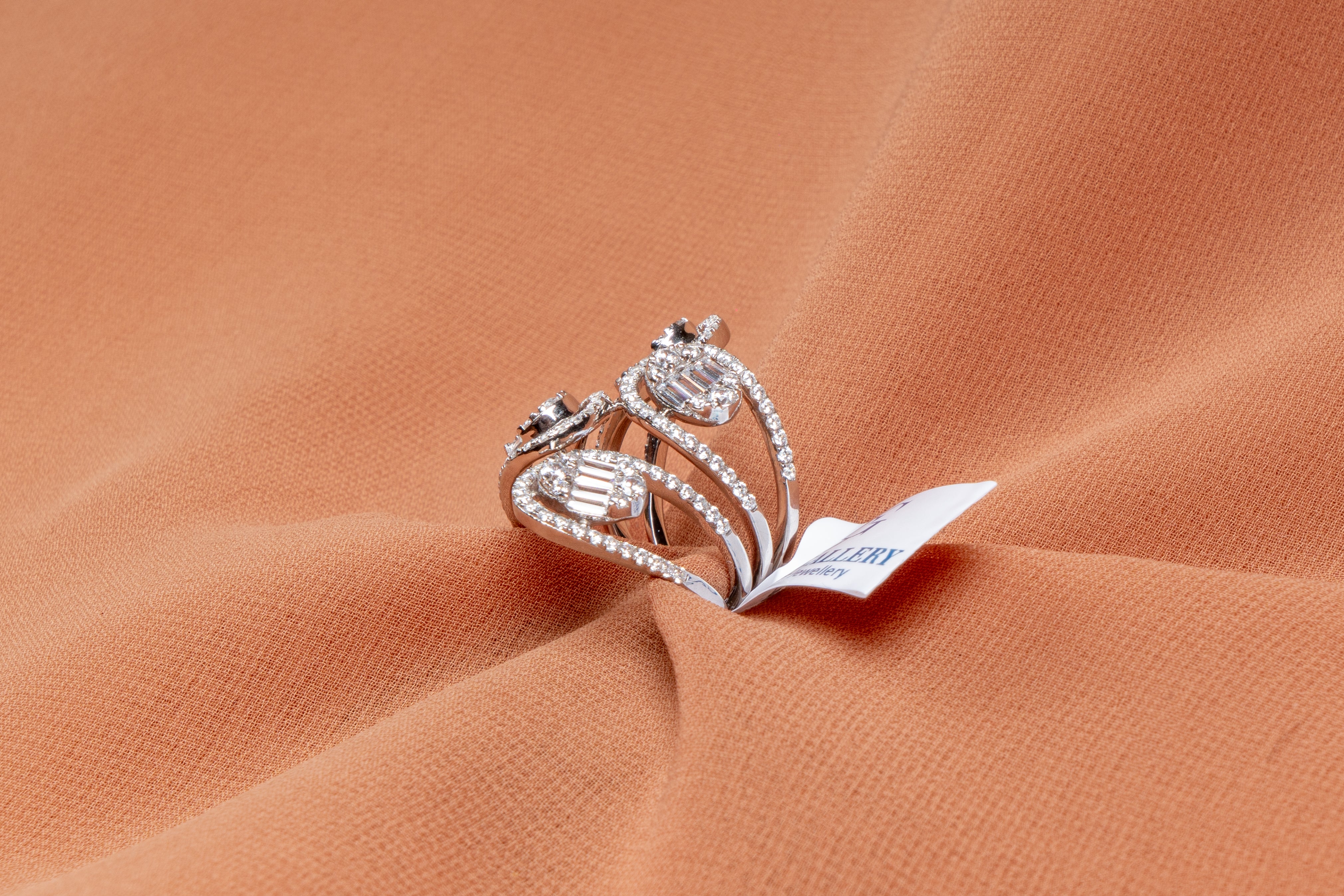 Celestine Swirl Cluster Statement Ring