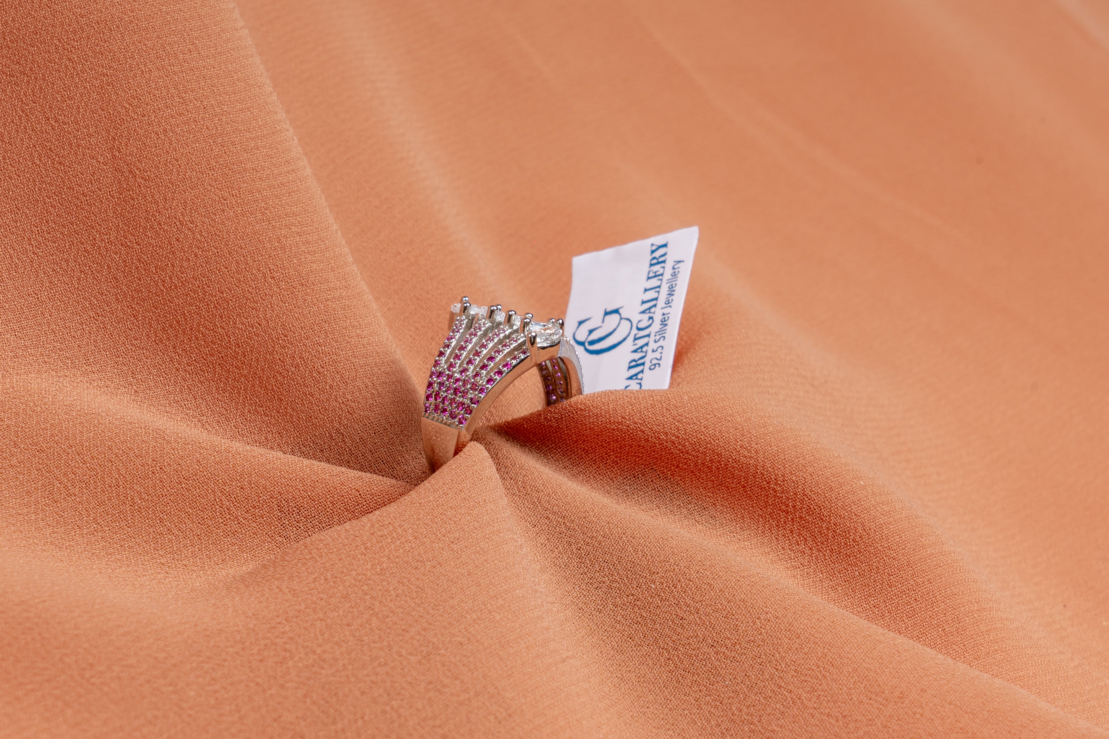 Liana Pink Cascade Statement Ring