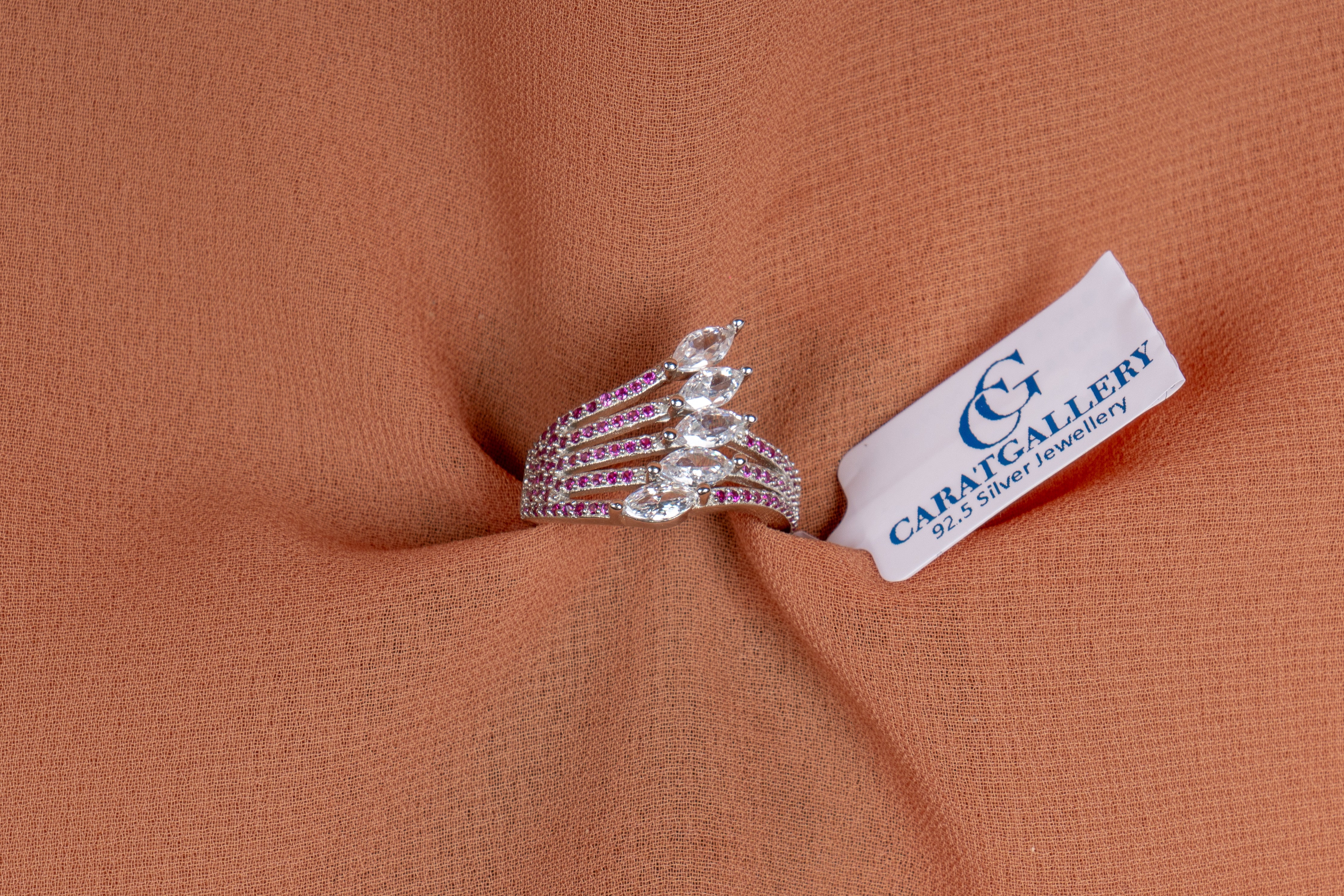 Liana Pink Cascade Statement Ring