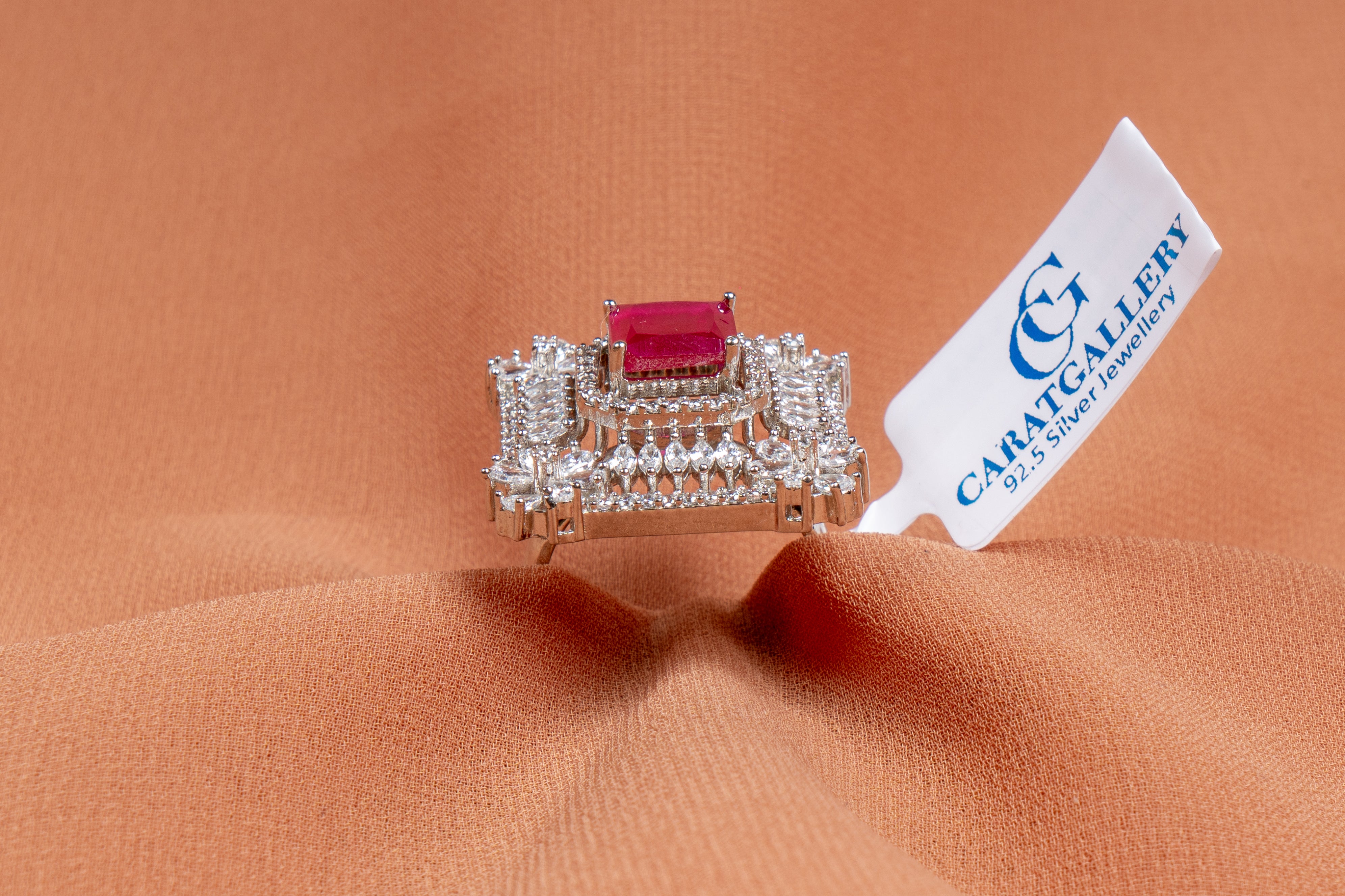 Ishira Ruby Square Statement Cocktail Ring