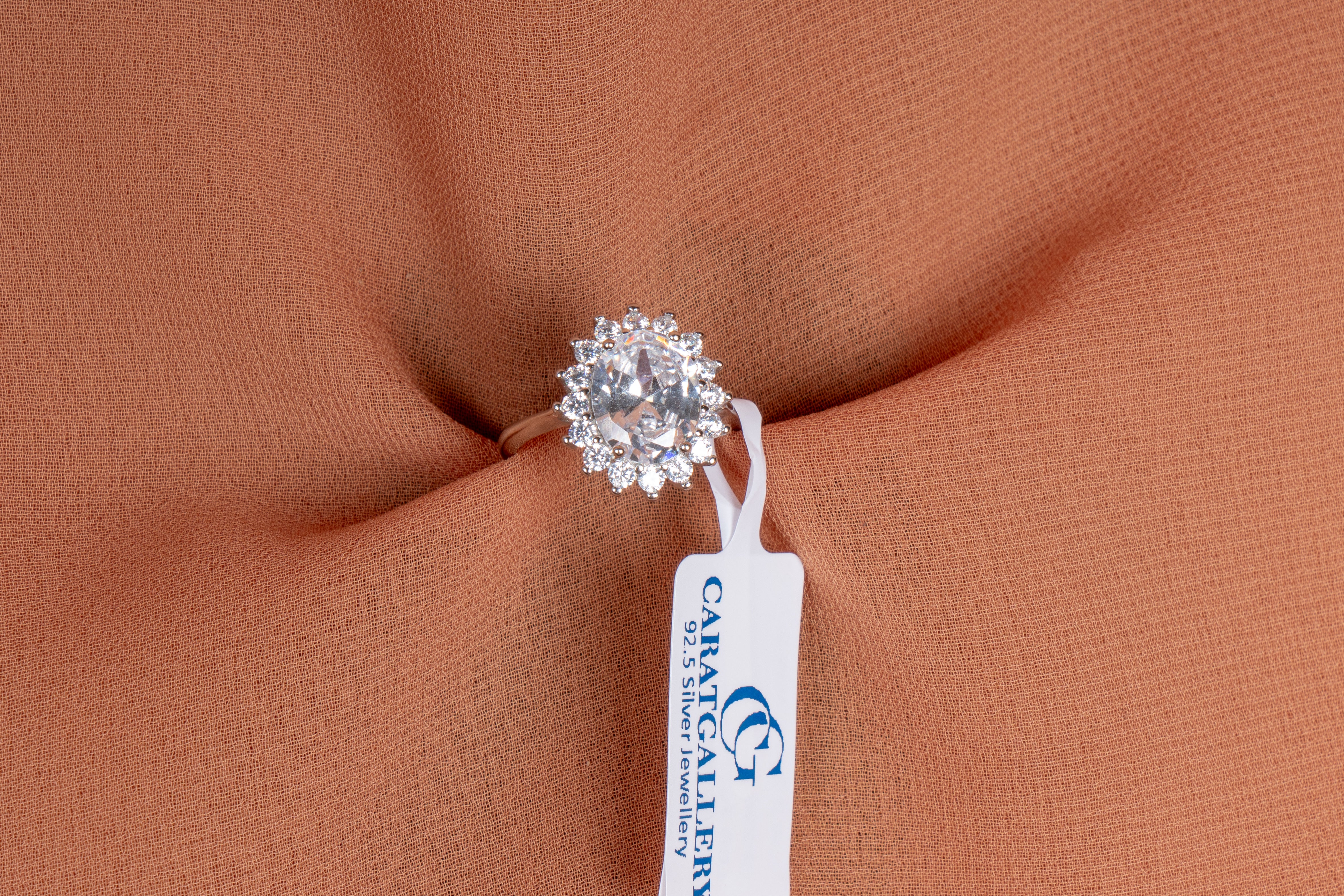 Seraphina Oval Sunburst Halo Ring