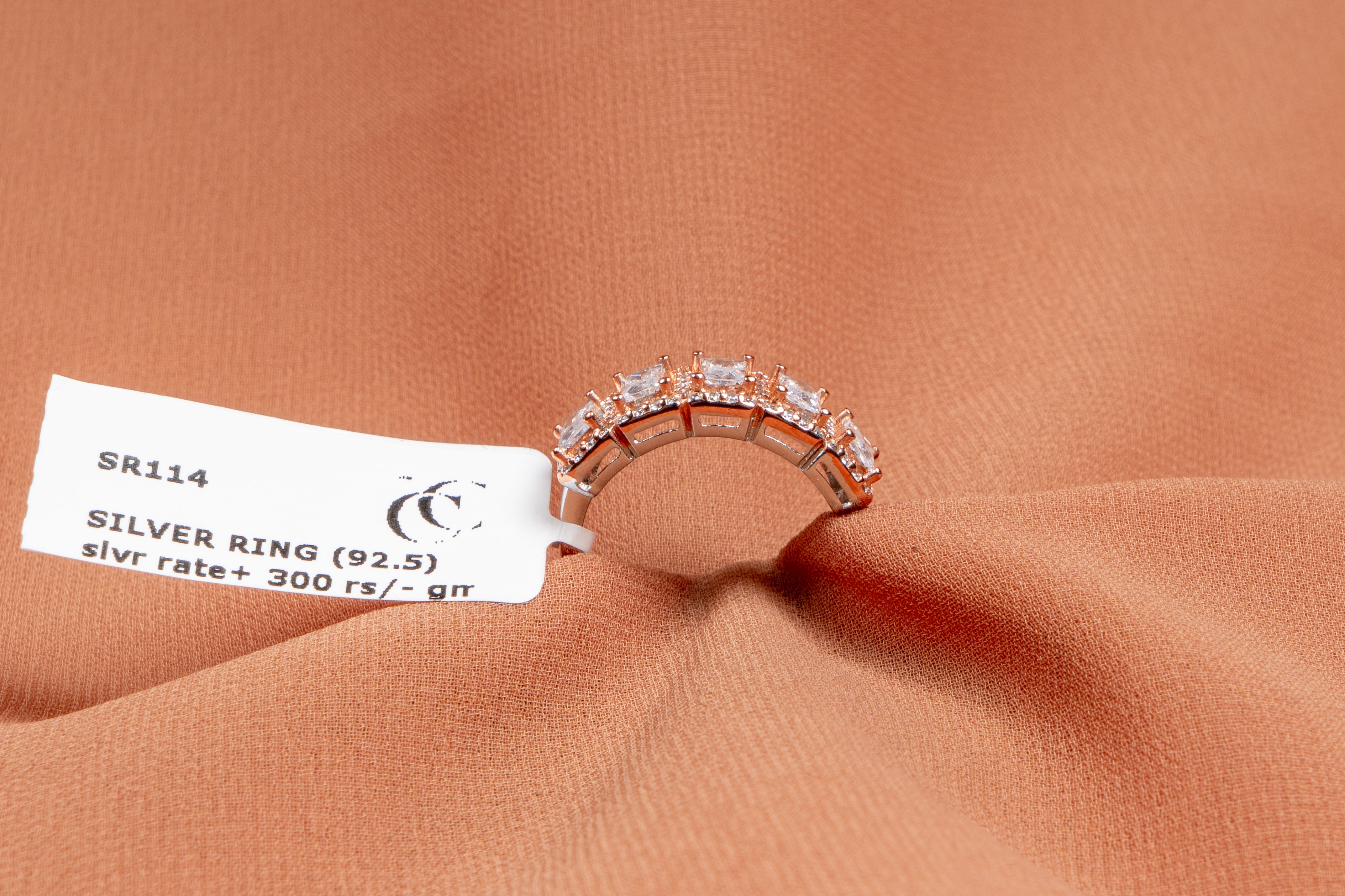 Celine Rose Gold Baguette Half Eternity Ring