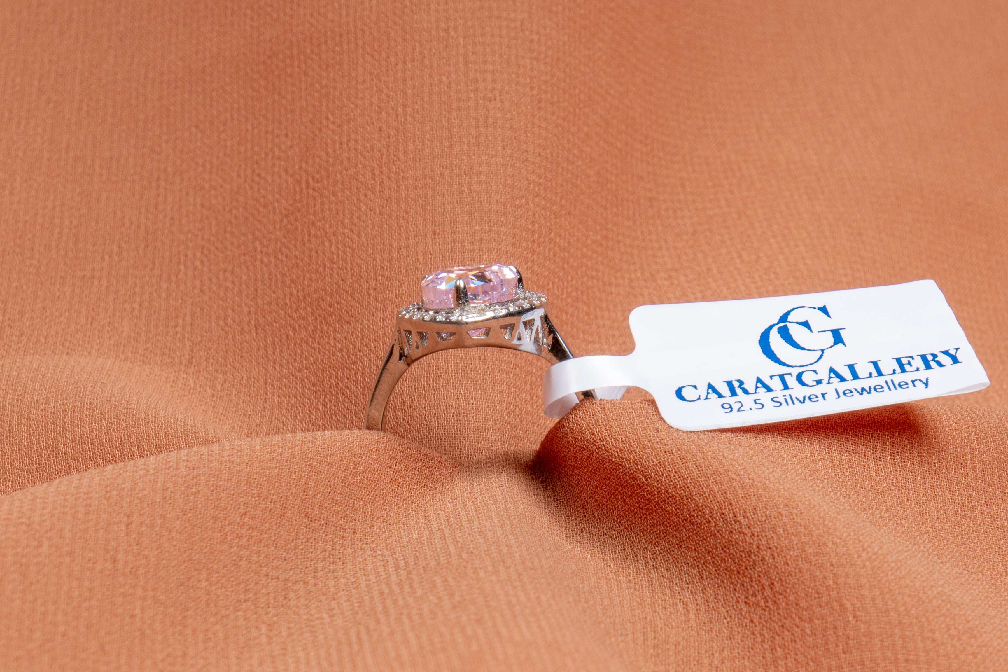 Amara Pink Heart Halo Ring