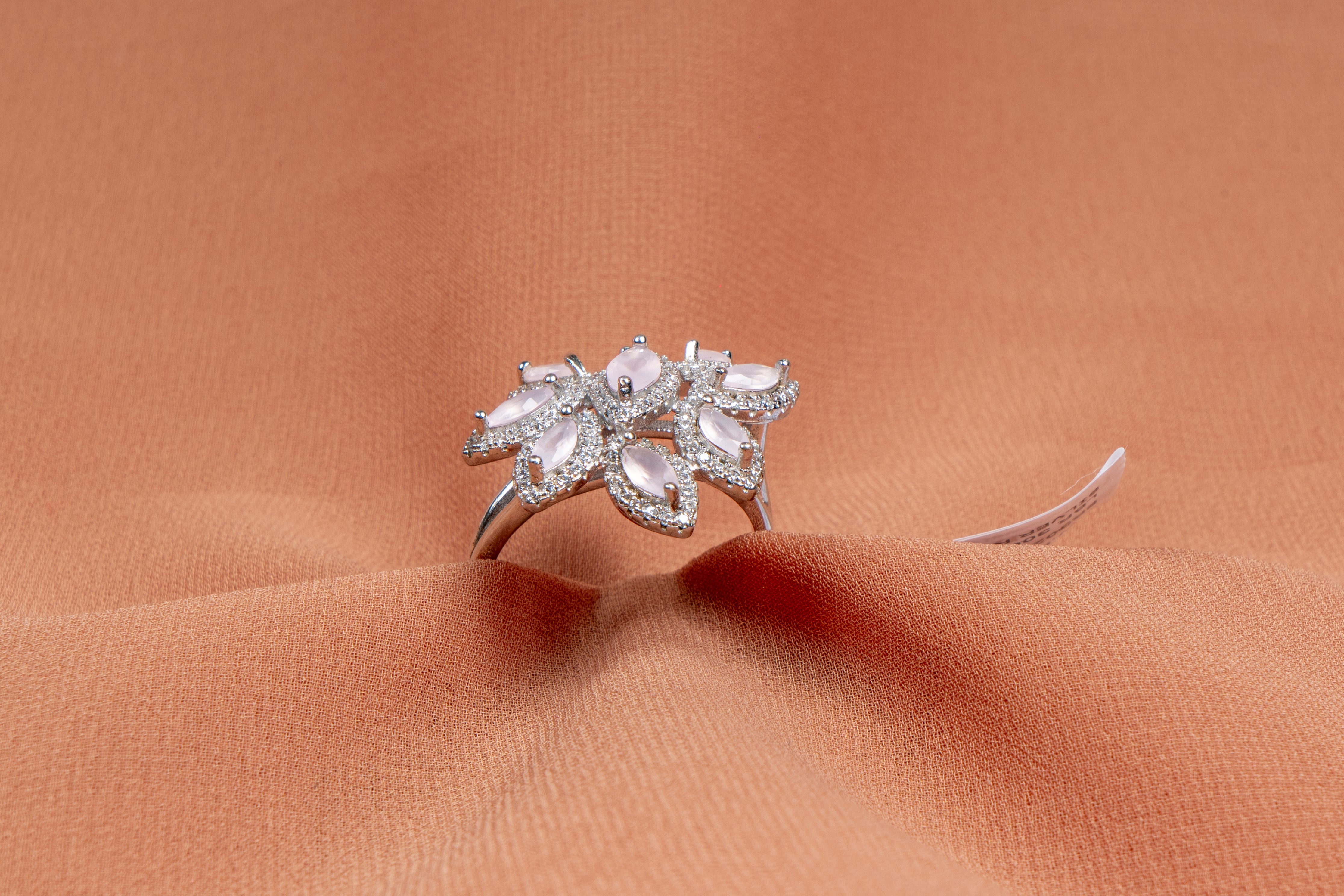 Niharika Pink Petal Bloom Statement Ring