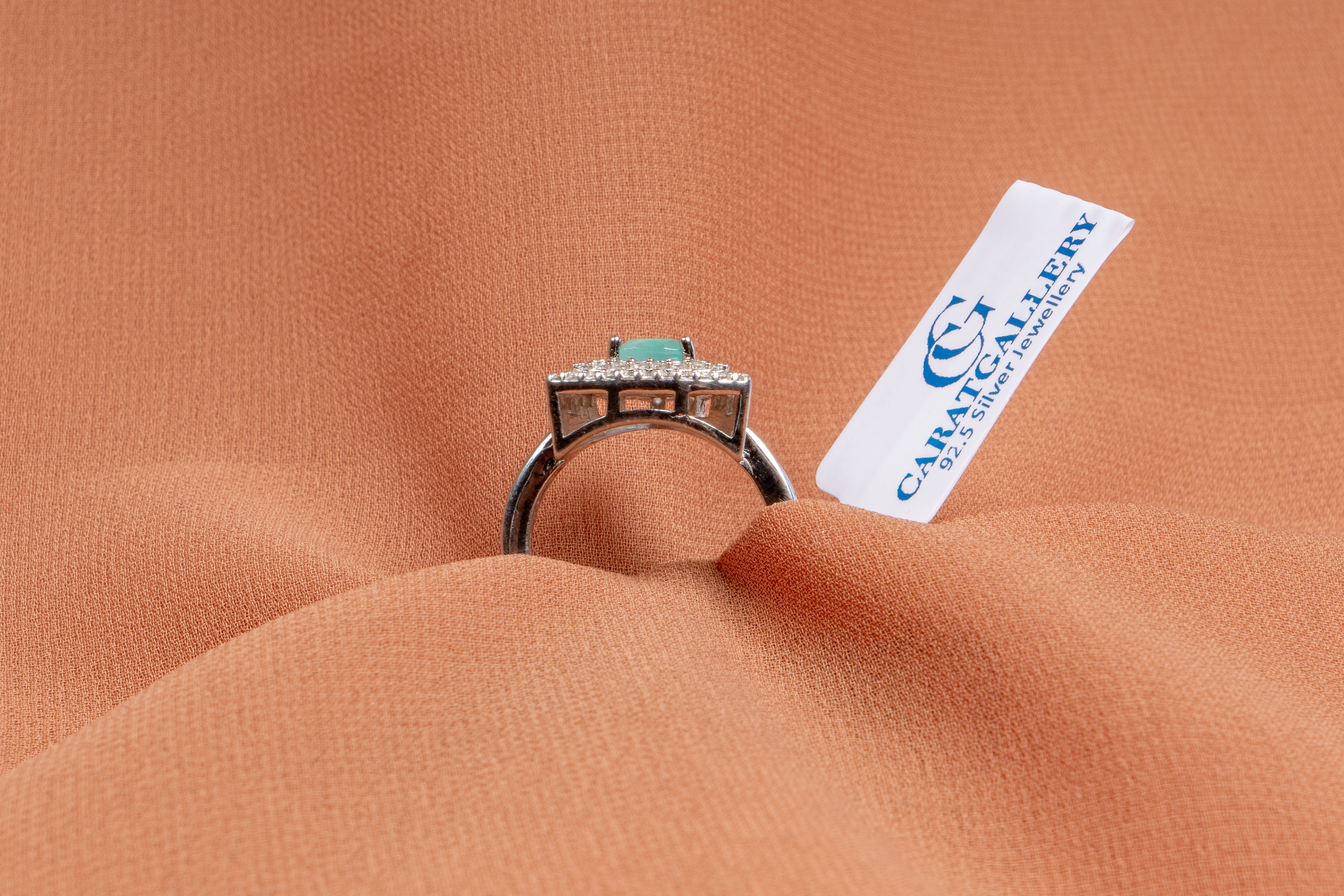 Mintara Trillion Mint Halo Ring