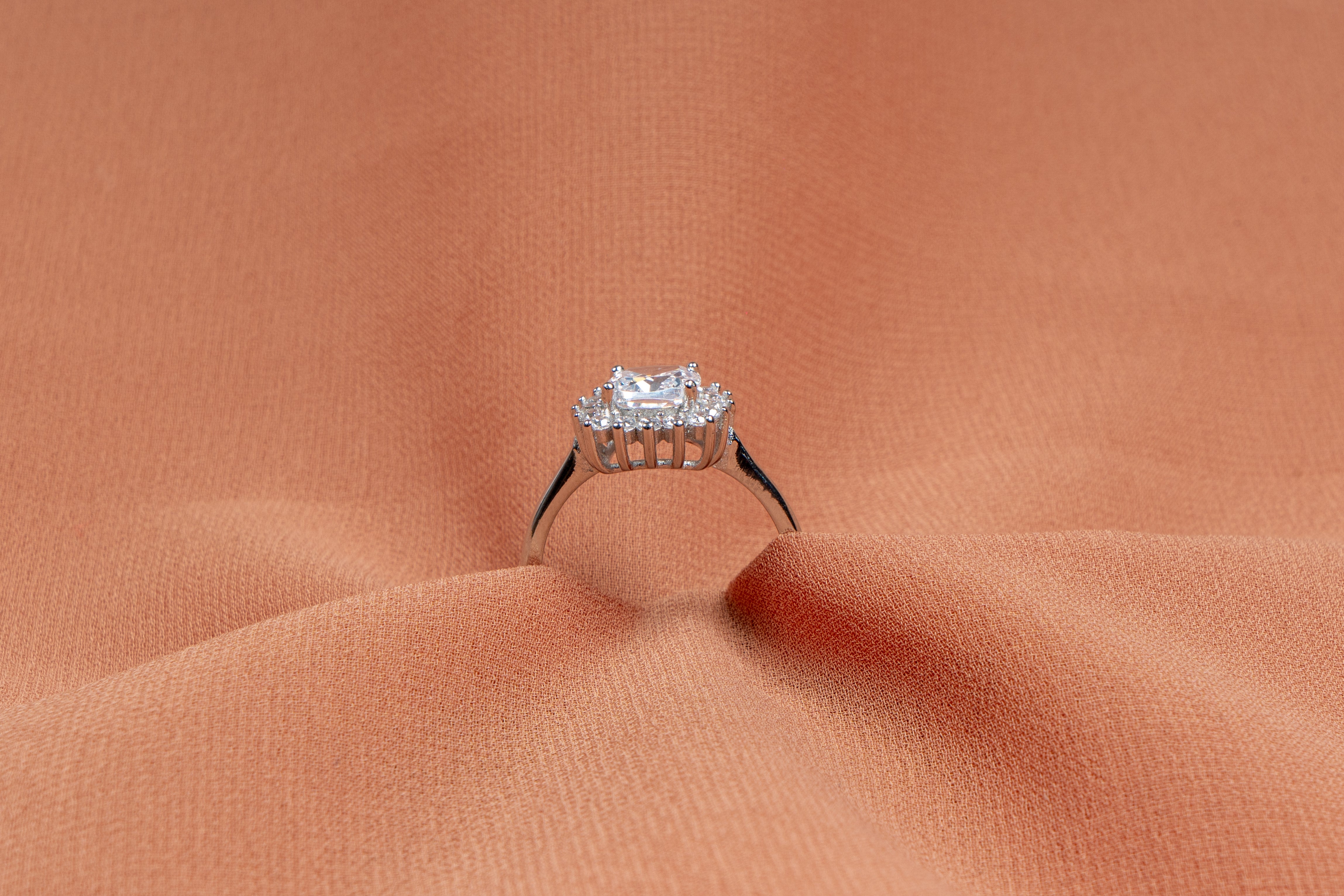 Estella Princess Sunburst Halo Ring