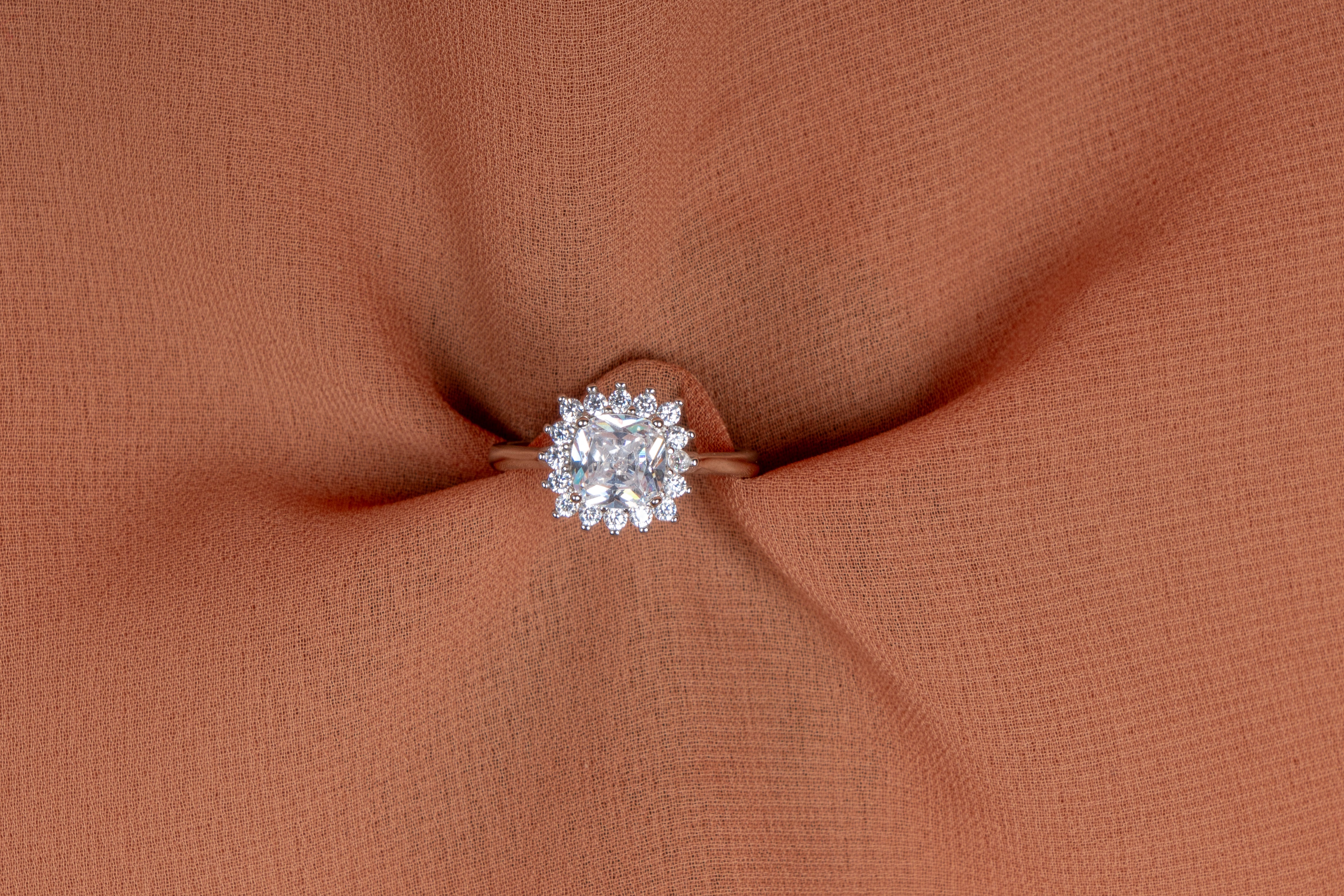 Estella Princess Sunburst Halo Ring