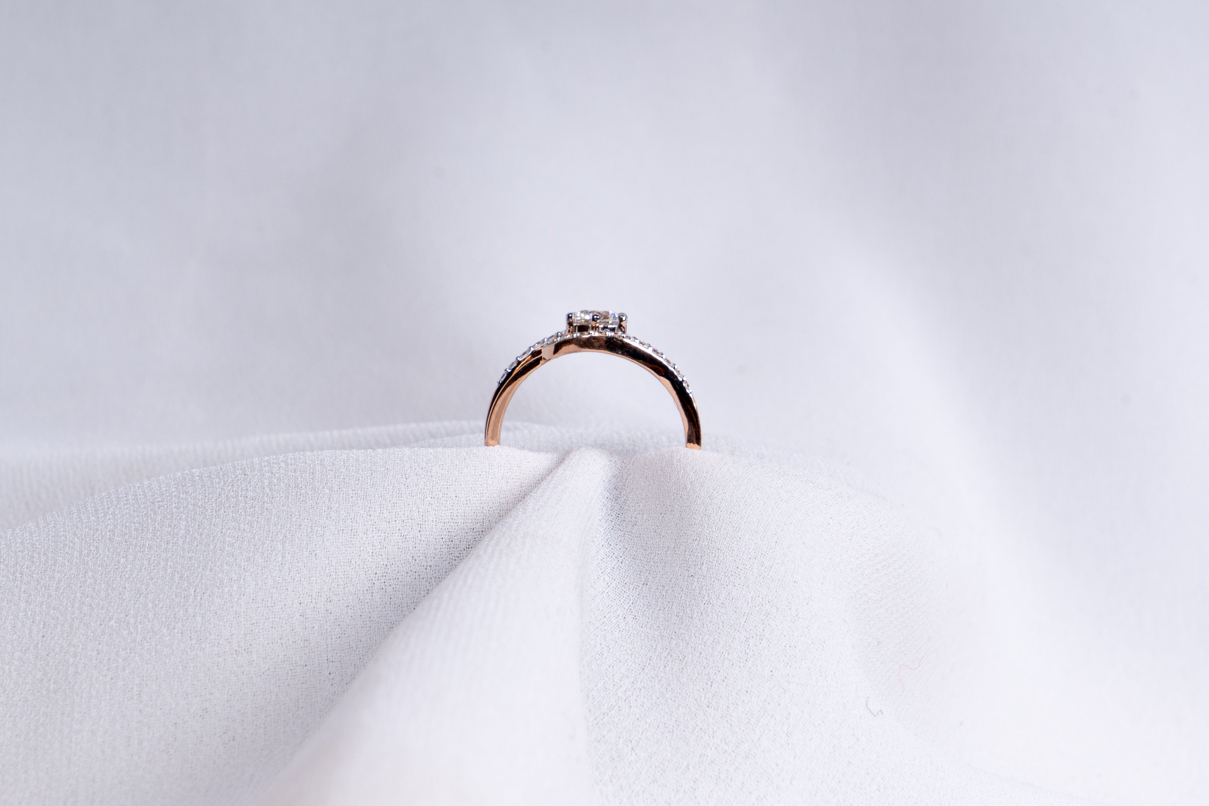 Celestial Rose Gold Halo Diamond Ring