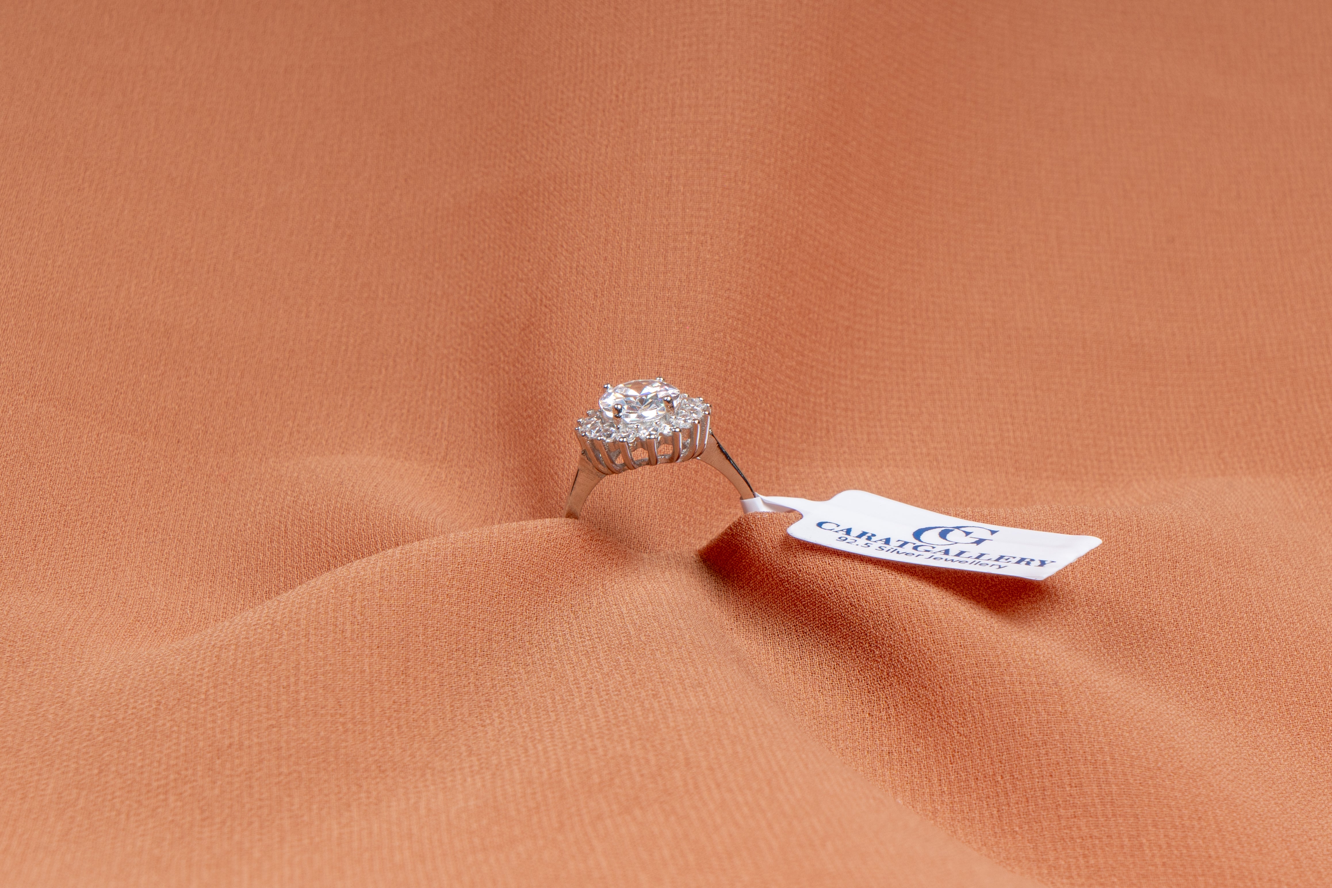 Celestia Oval Halo Ring
