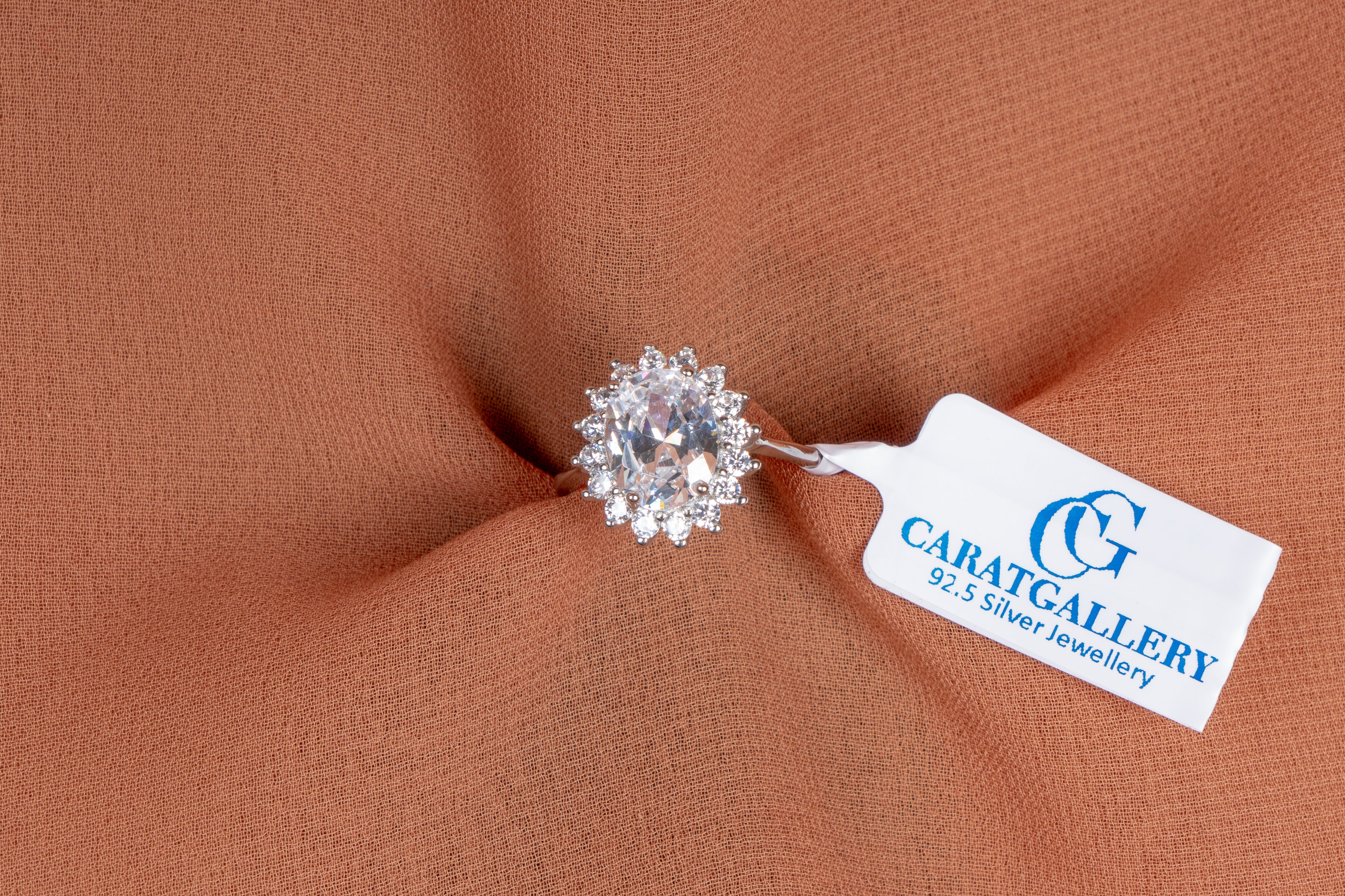 Celestia Oval Halo Ring