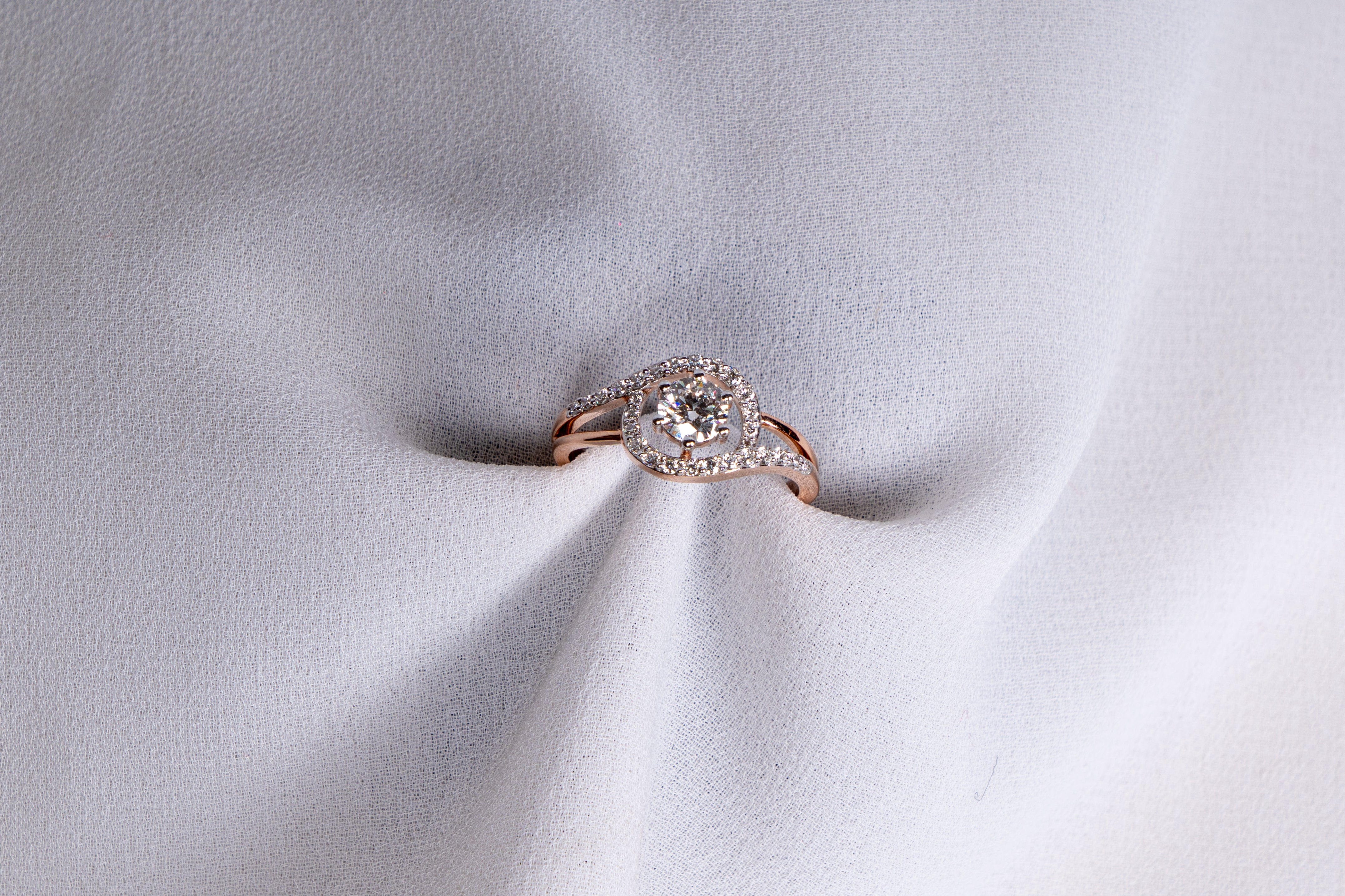 Celestial Rose Gold Halo Diamond Ring