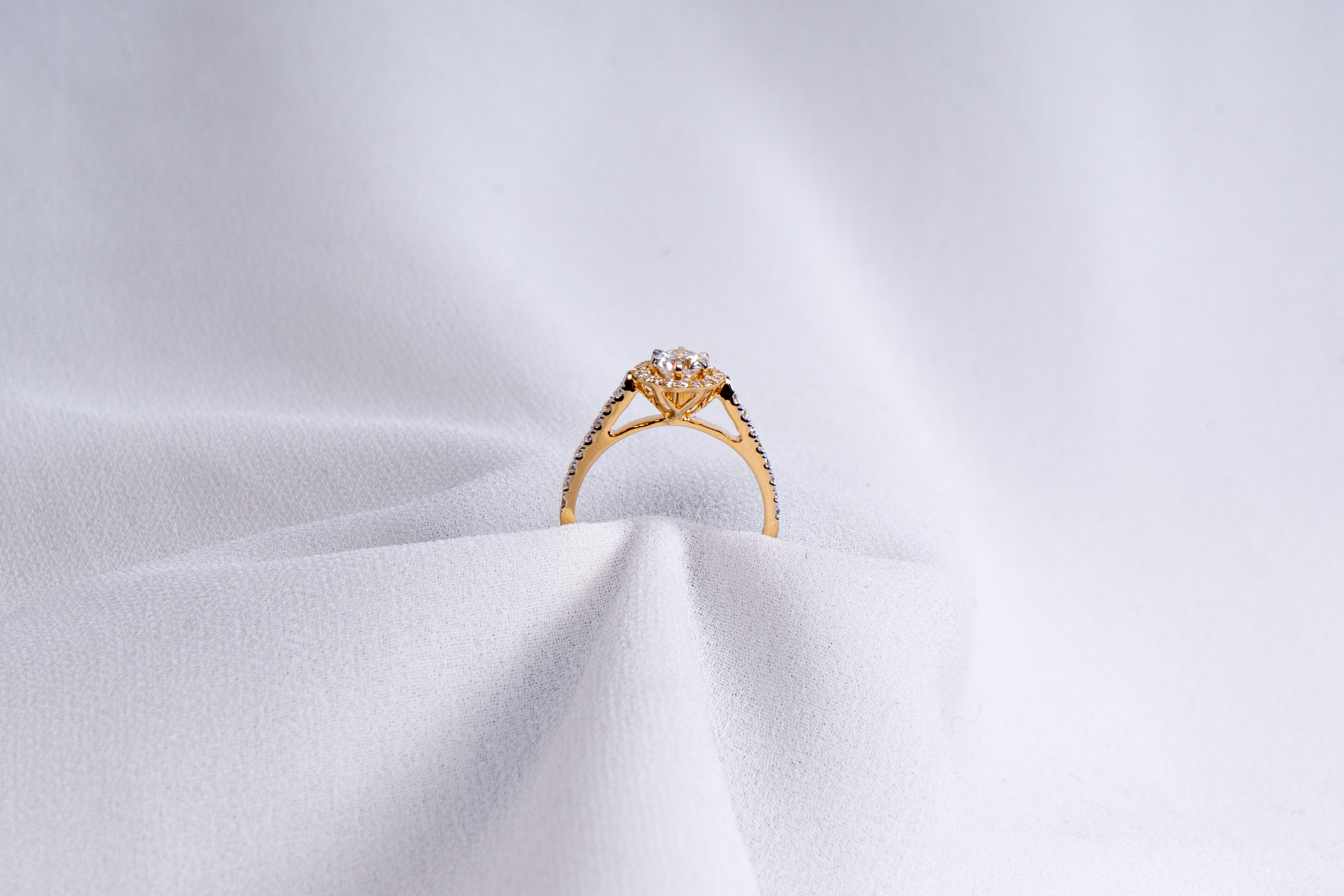 Aurora Pave Halo Diamond Ring