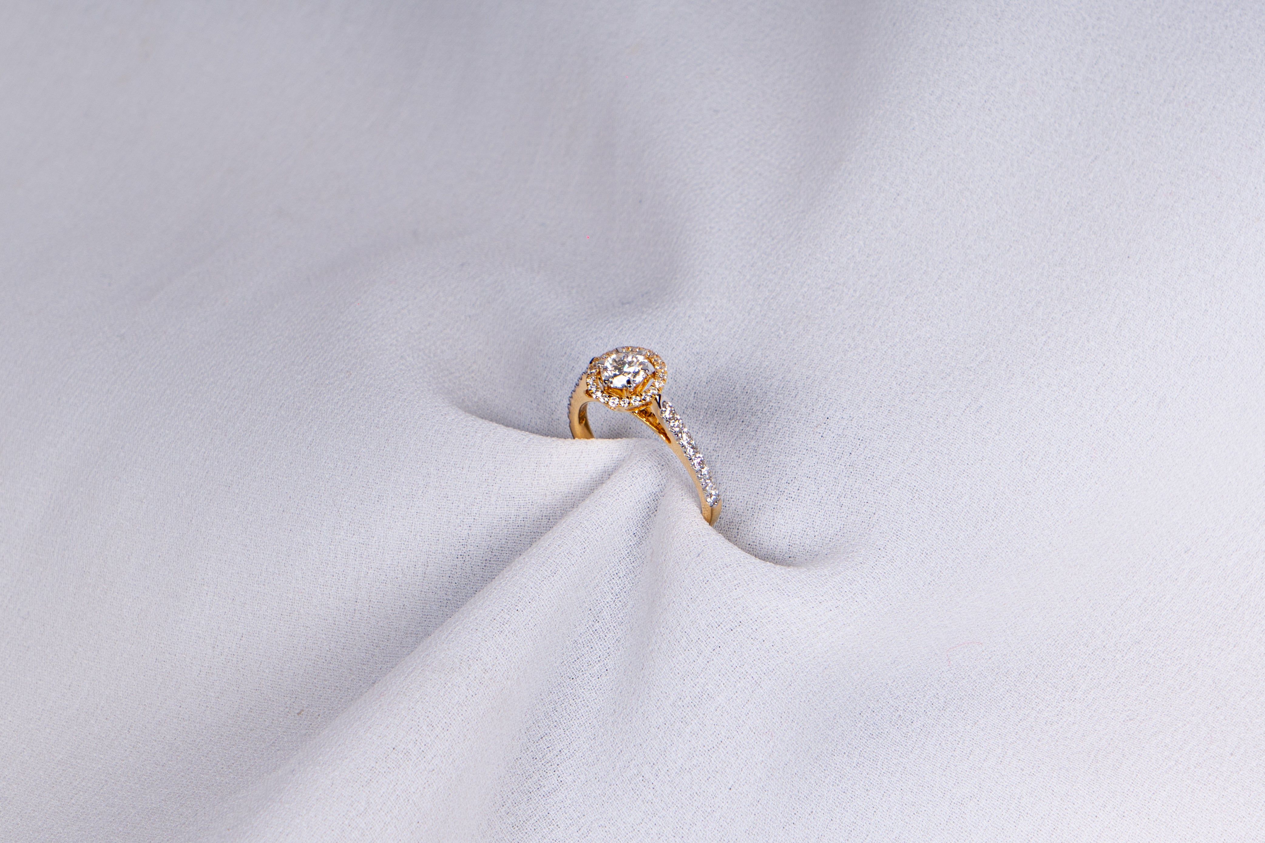 Aurora Pave Halo Diamond Ring