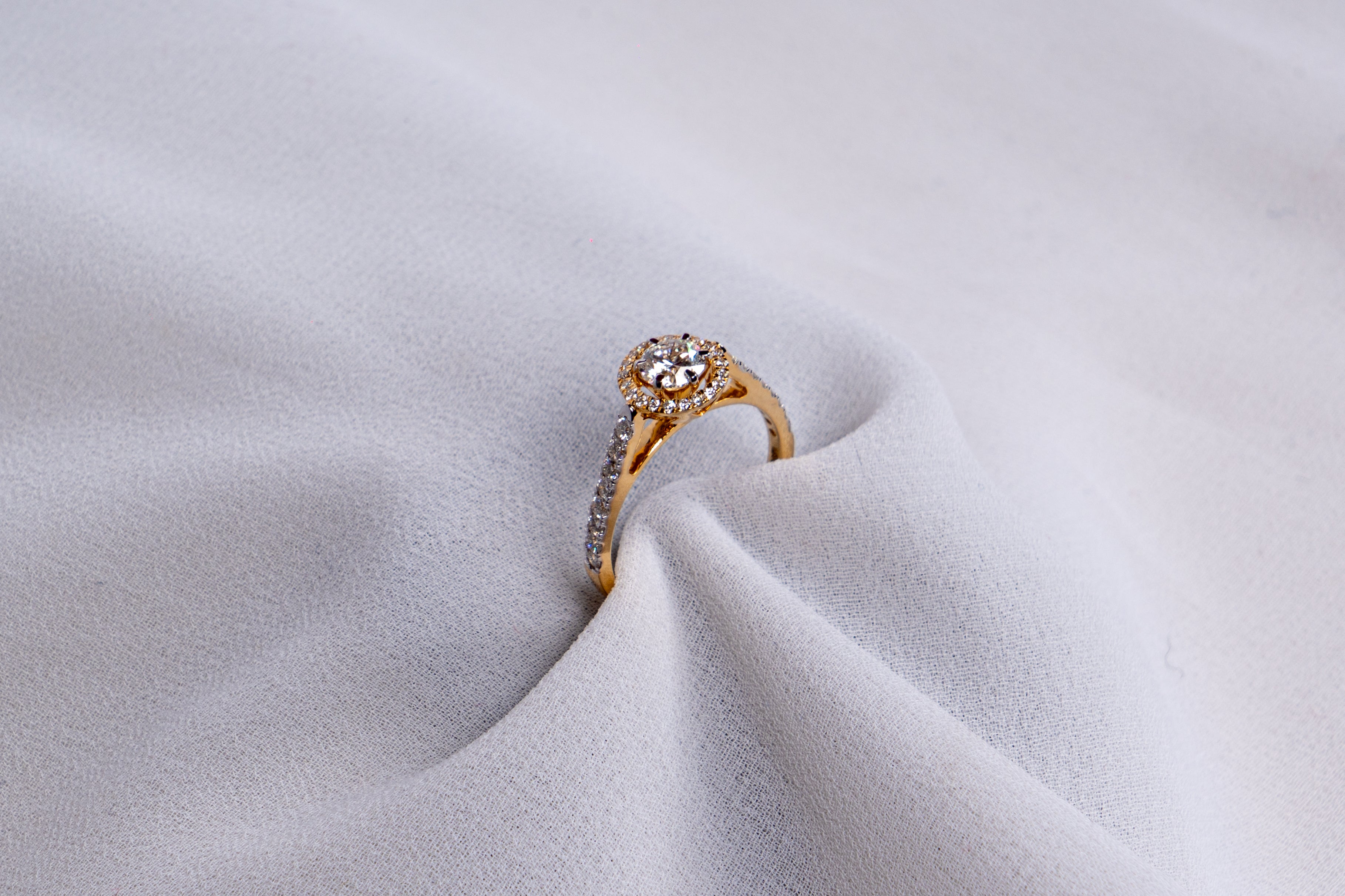 Aurora Pave Halo Diamond Ring