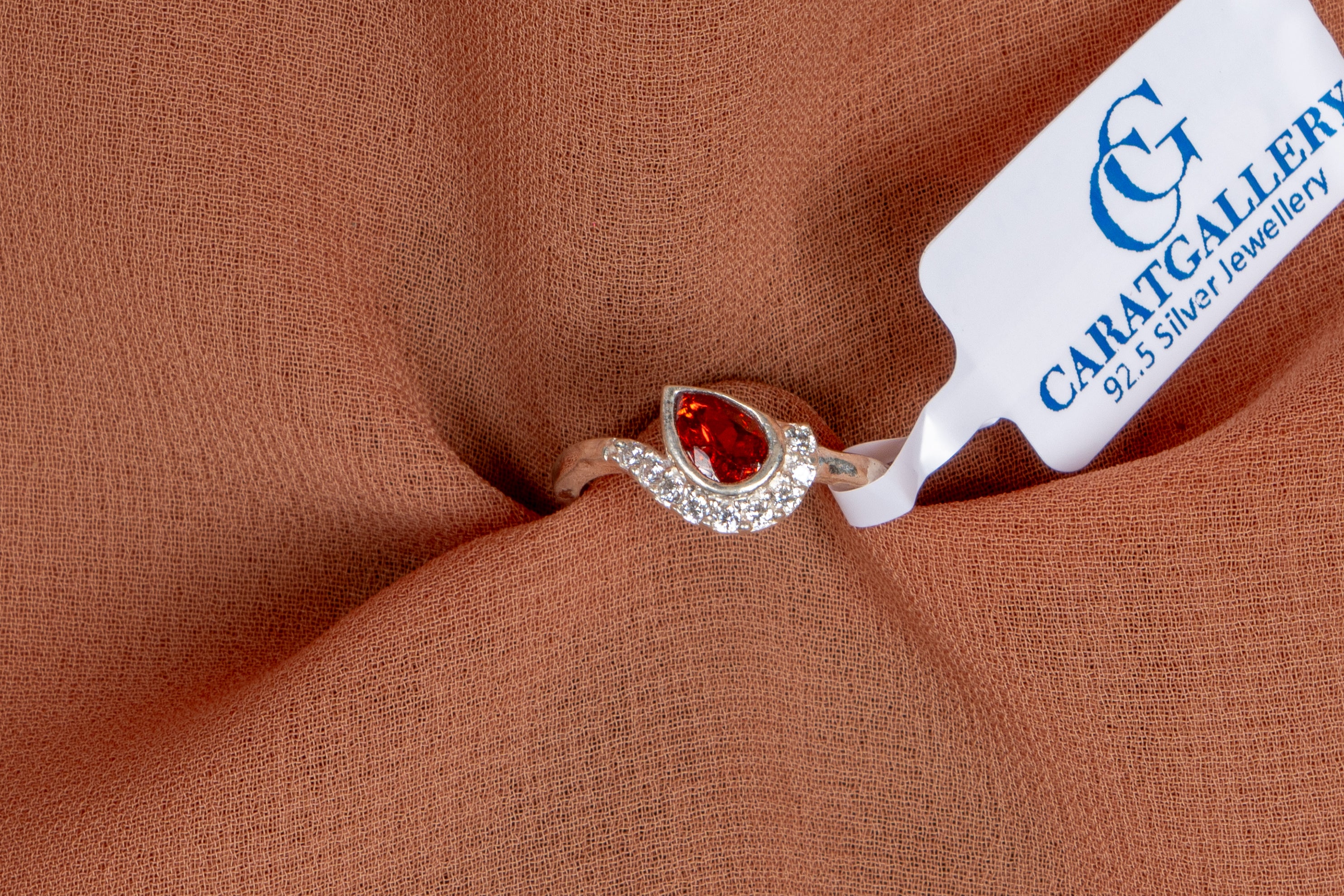 Rosavelle Crimson Pear Ring