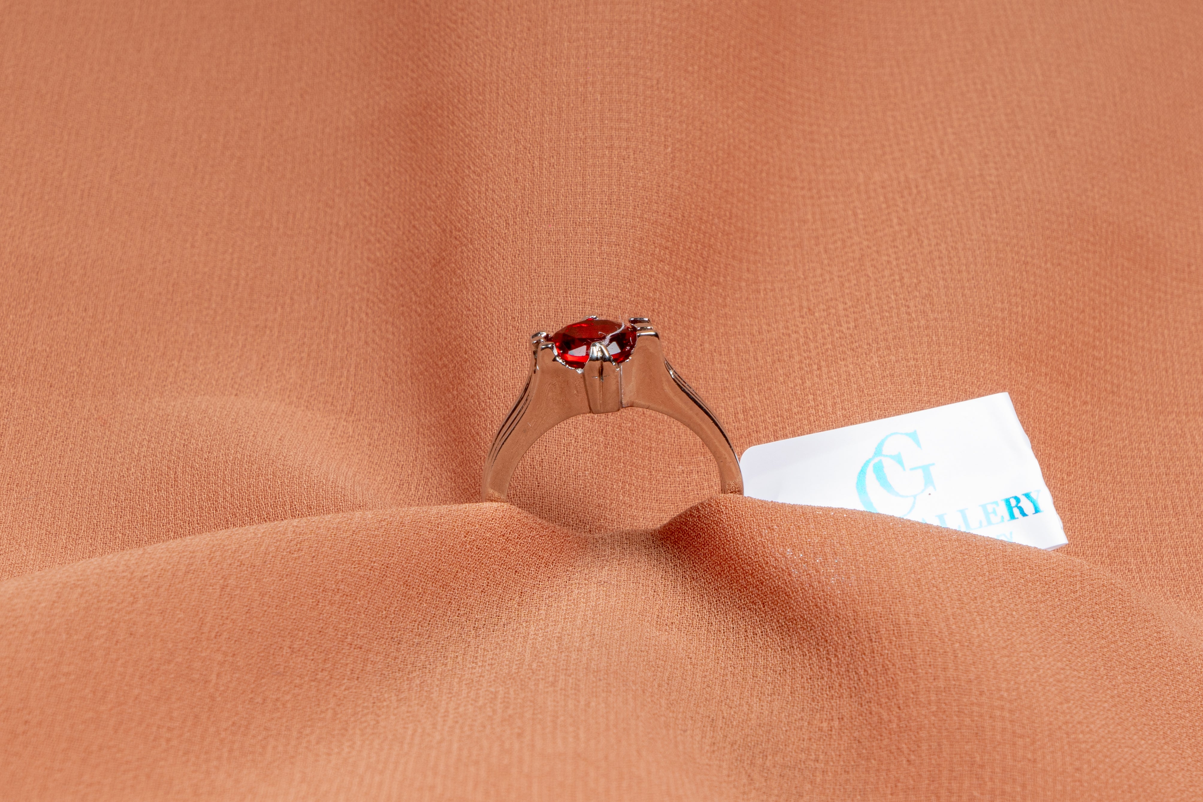 Ruby Radiance Solitaire Silver Ring
