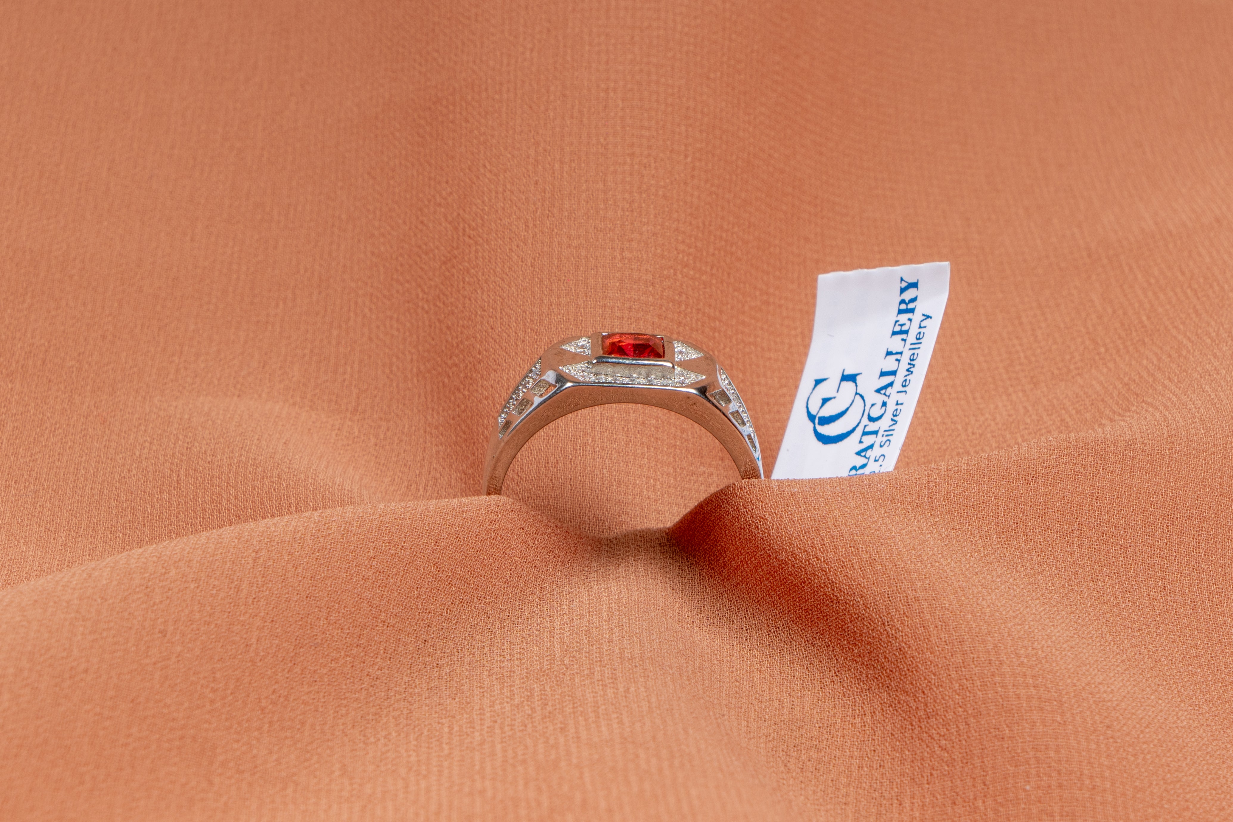 Imperial Crimson Signet Silver Ring