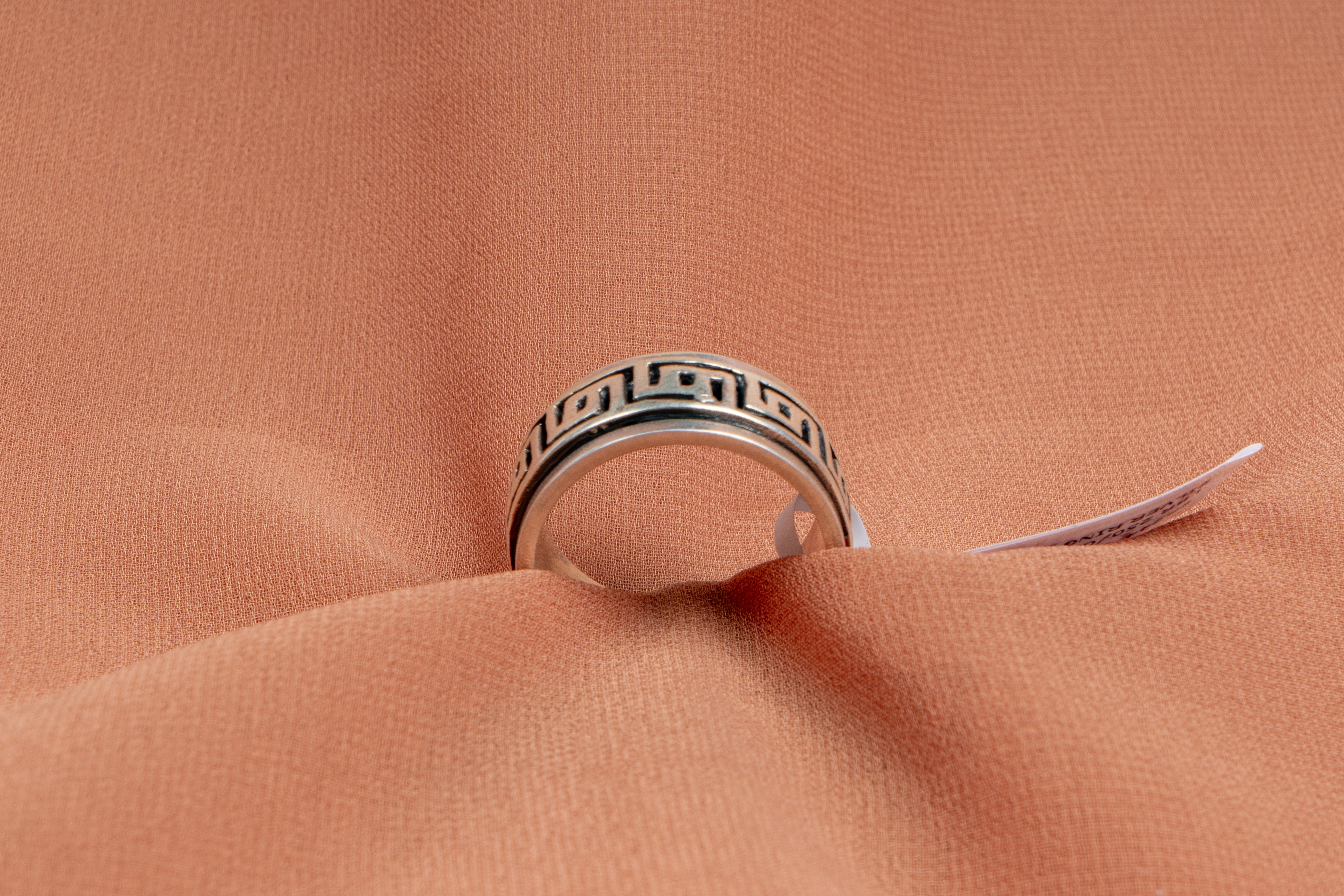 Greek Key Silver Band Ring