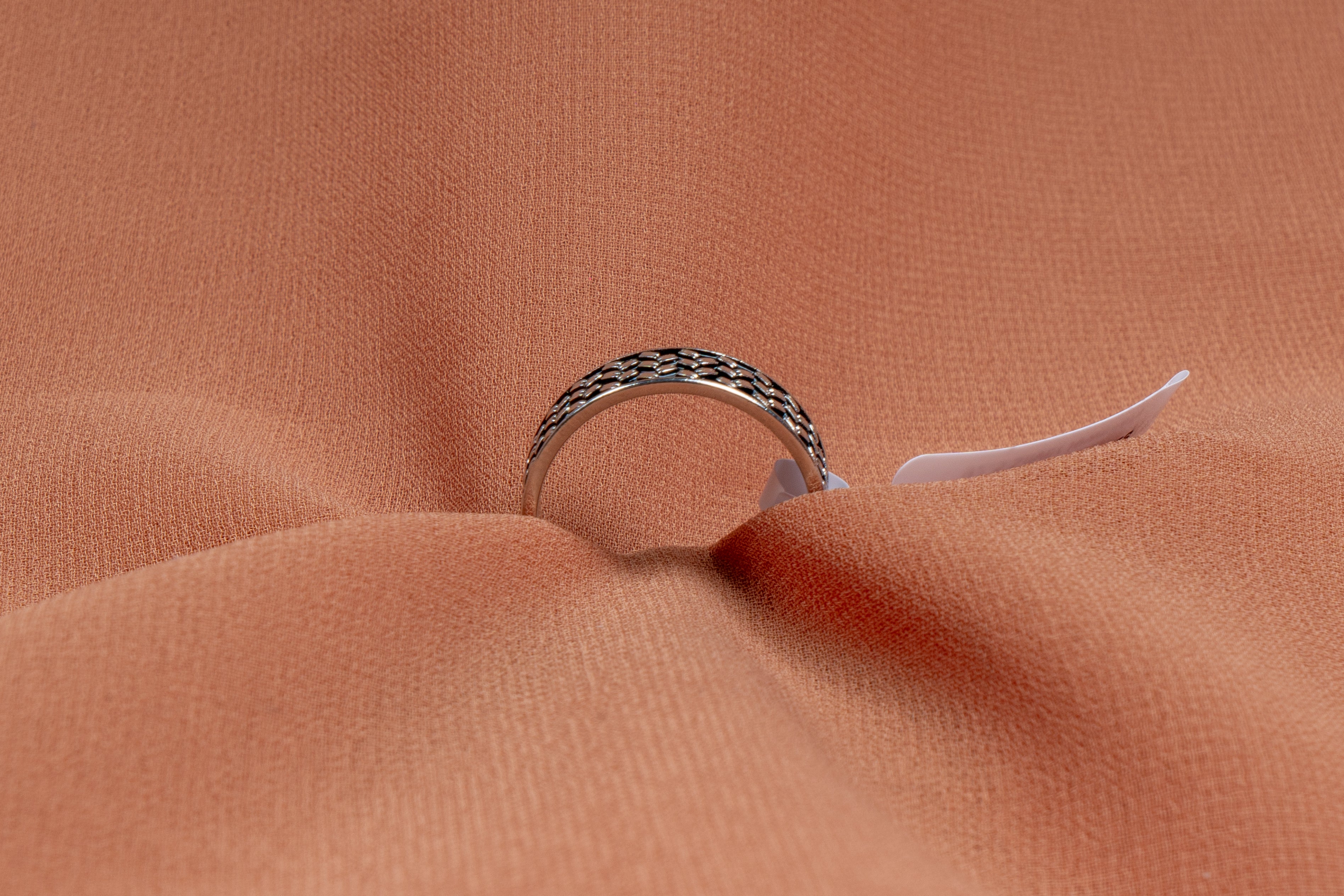 Woven Texture Sterling Silver Band Ring