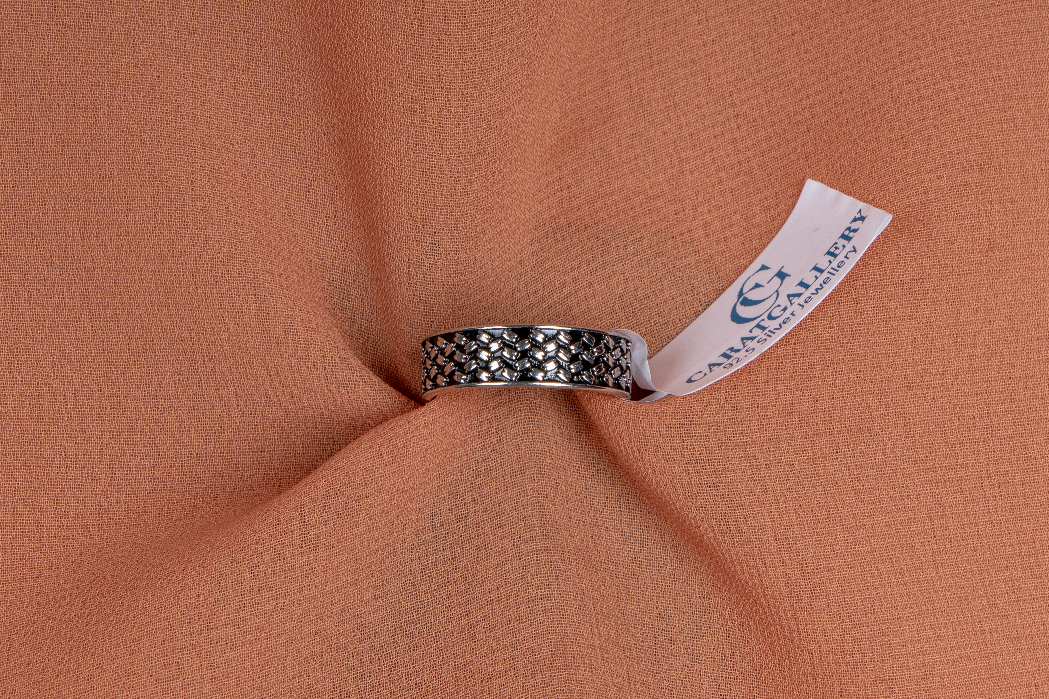 Woven Texture Sterling Silver Band Ring