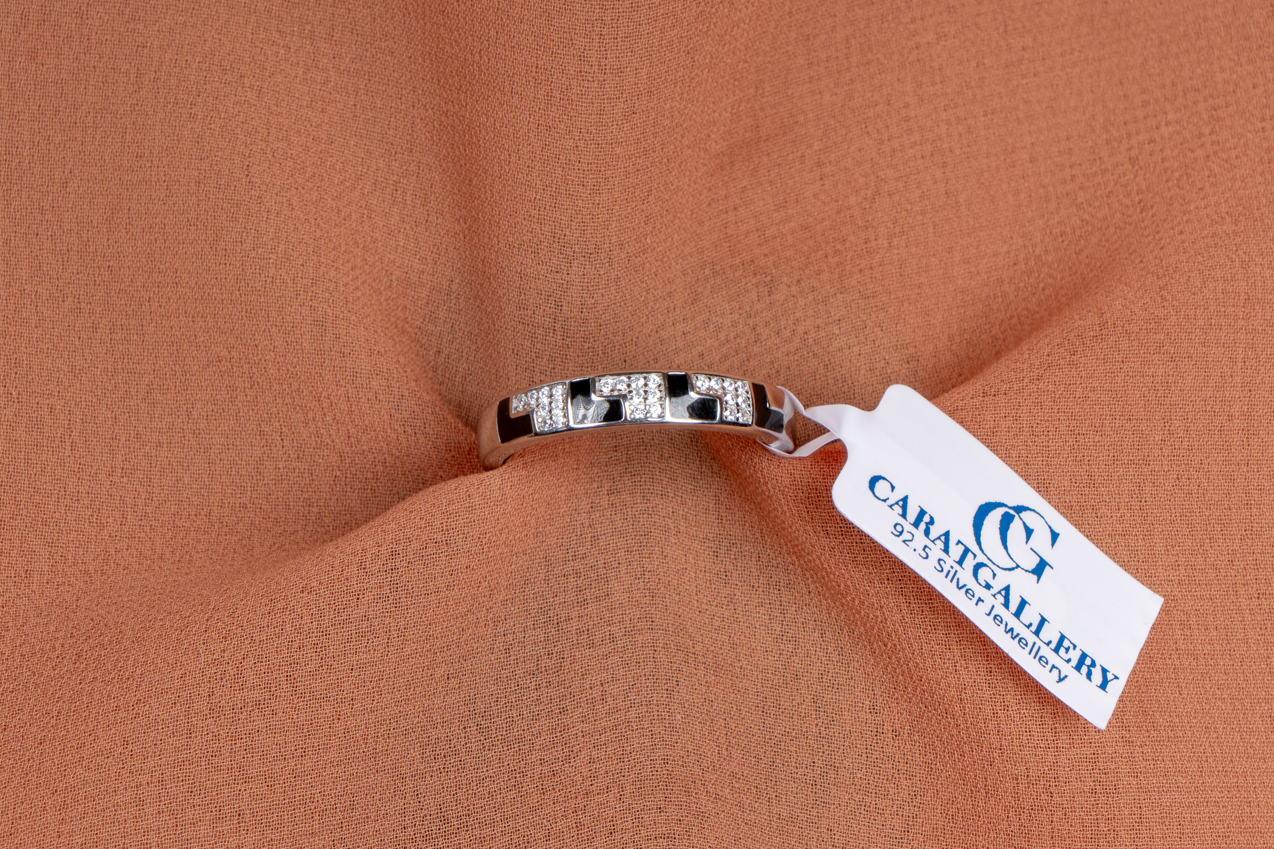 Dexler Pave Block Silver Band Ring