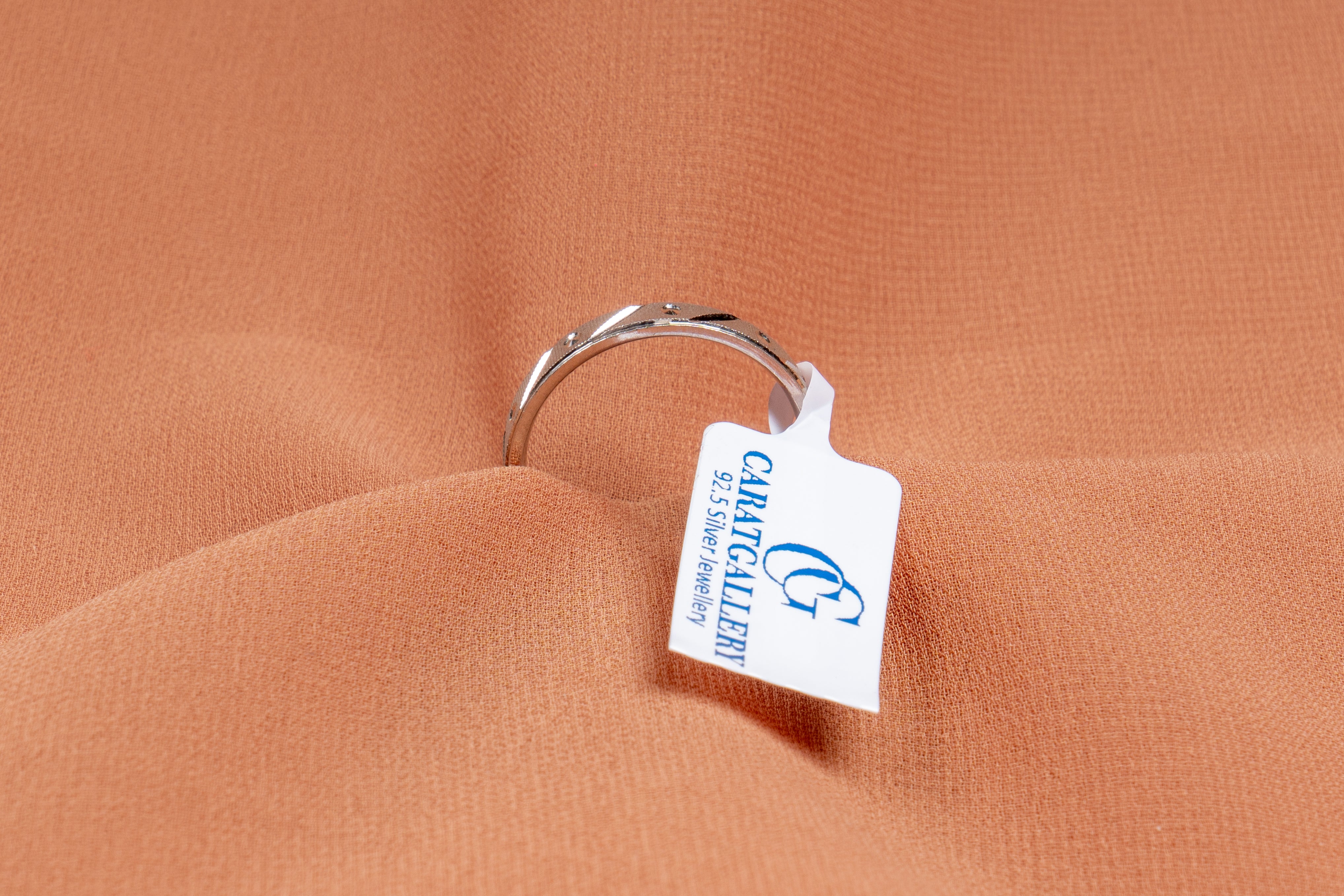 Halden Diagonal Etch Silver Band Ring