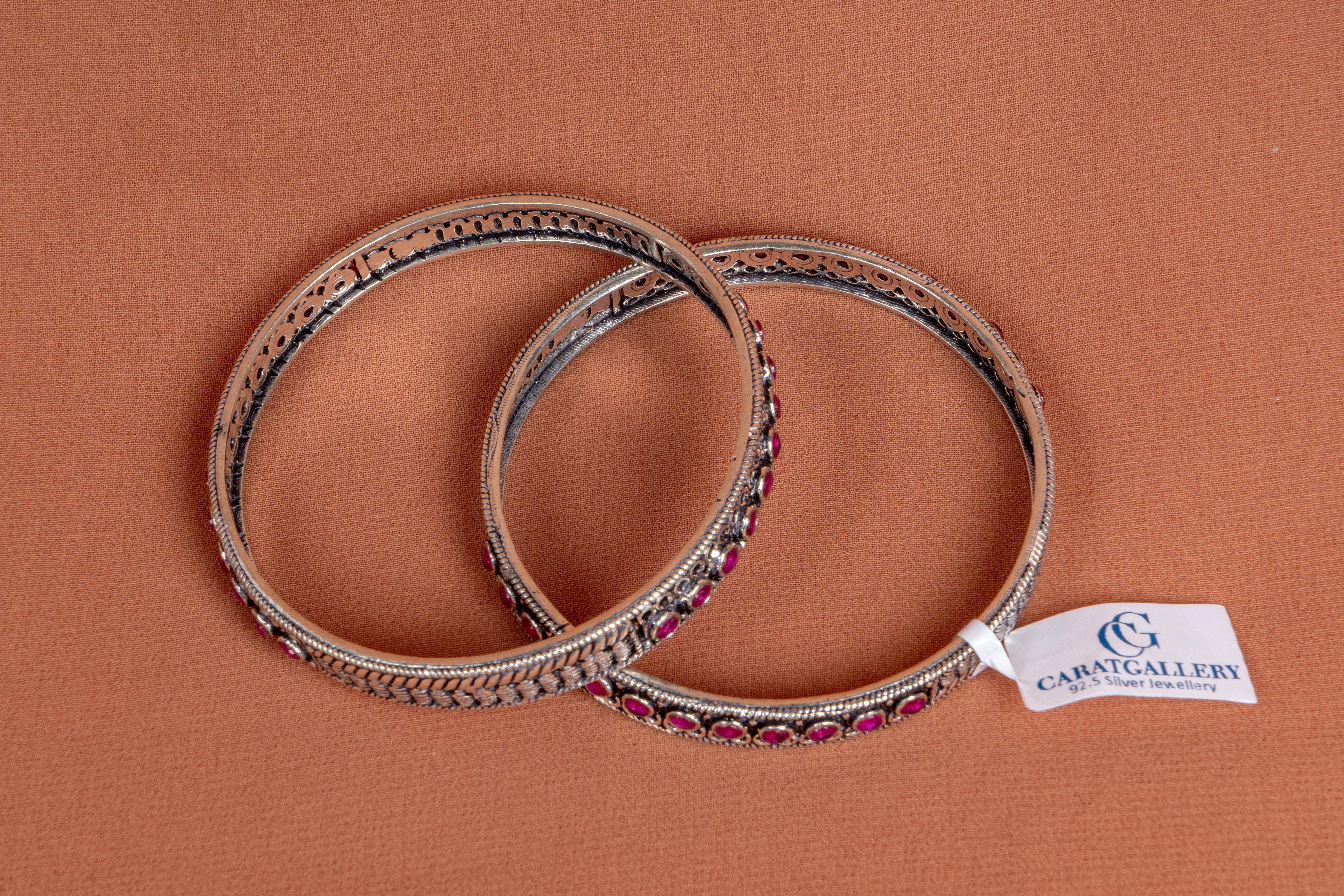 Ruby Heritage Silver Bangles