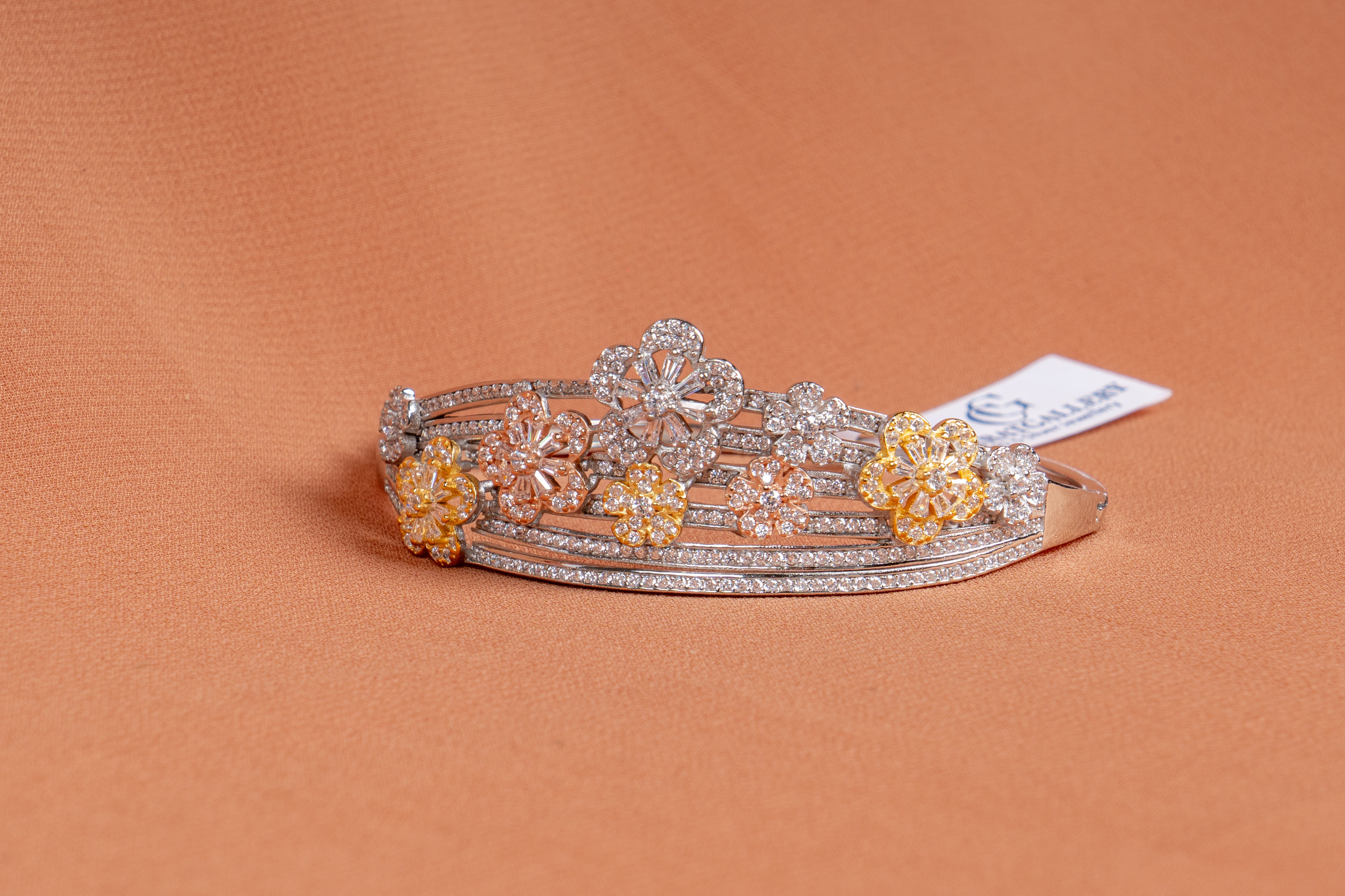 Blossom Sparkle Silver Floral Bracelet